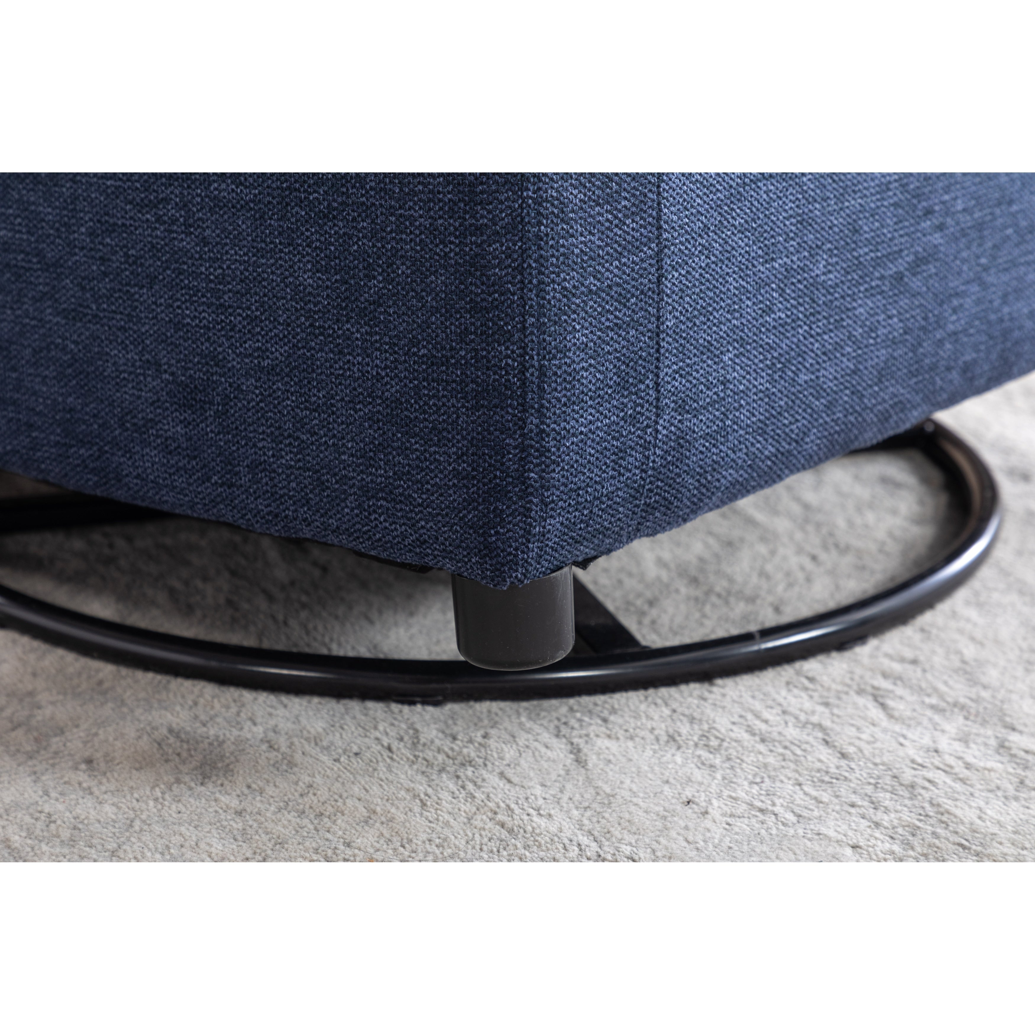 022-Fauteuil à bascule pivotant en tissu de lin Gilder Chair avec poche