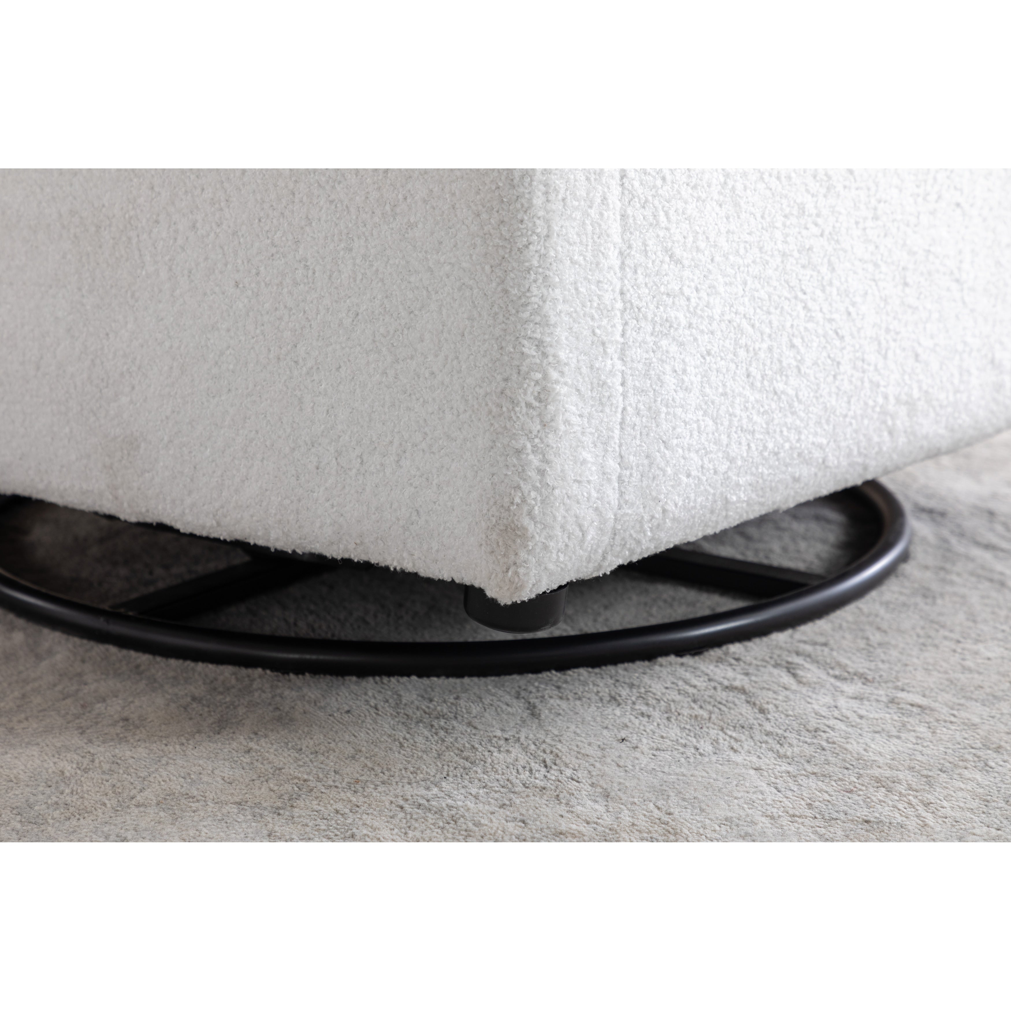 022-Fauteuil à bascule pivotant en tissu de lin Gilder Chair avec poche