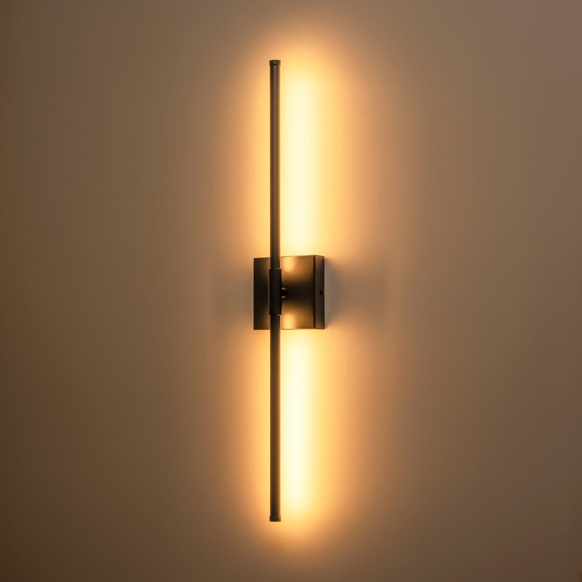 Applique murale linéaire moderne à 1 ampoule, noire/dorée/nickel, à LED, à intensité variable, pour salle de bain