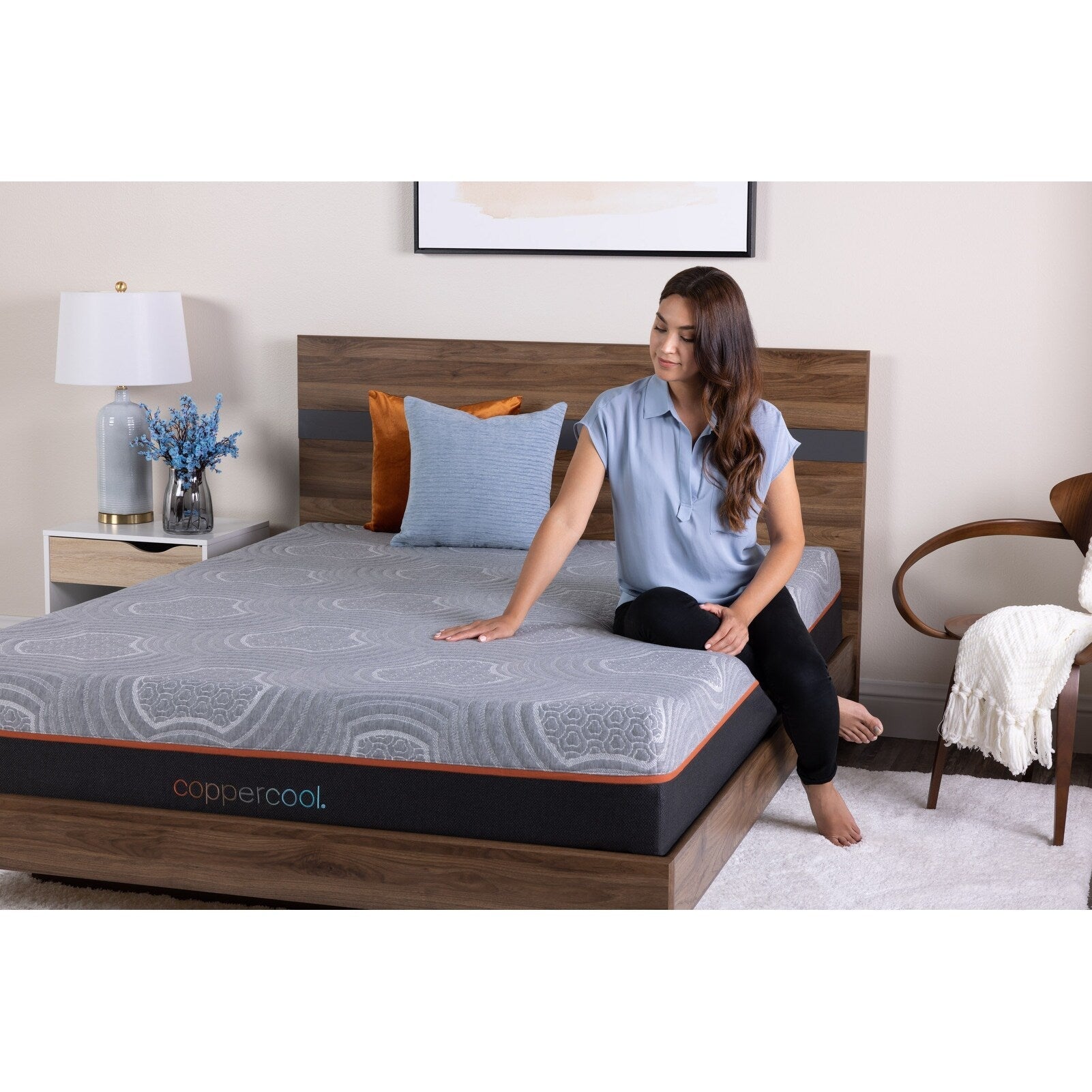 Matelas double 10 pouces en mousse à mémoire de forme gris charbon infusé de gel