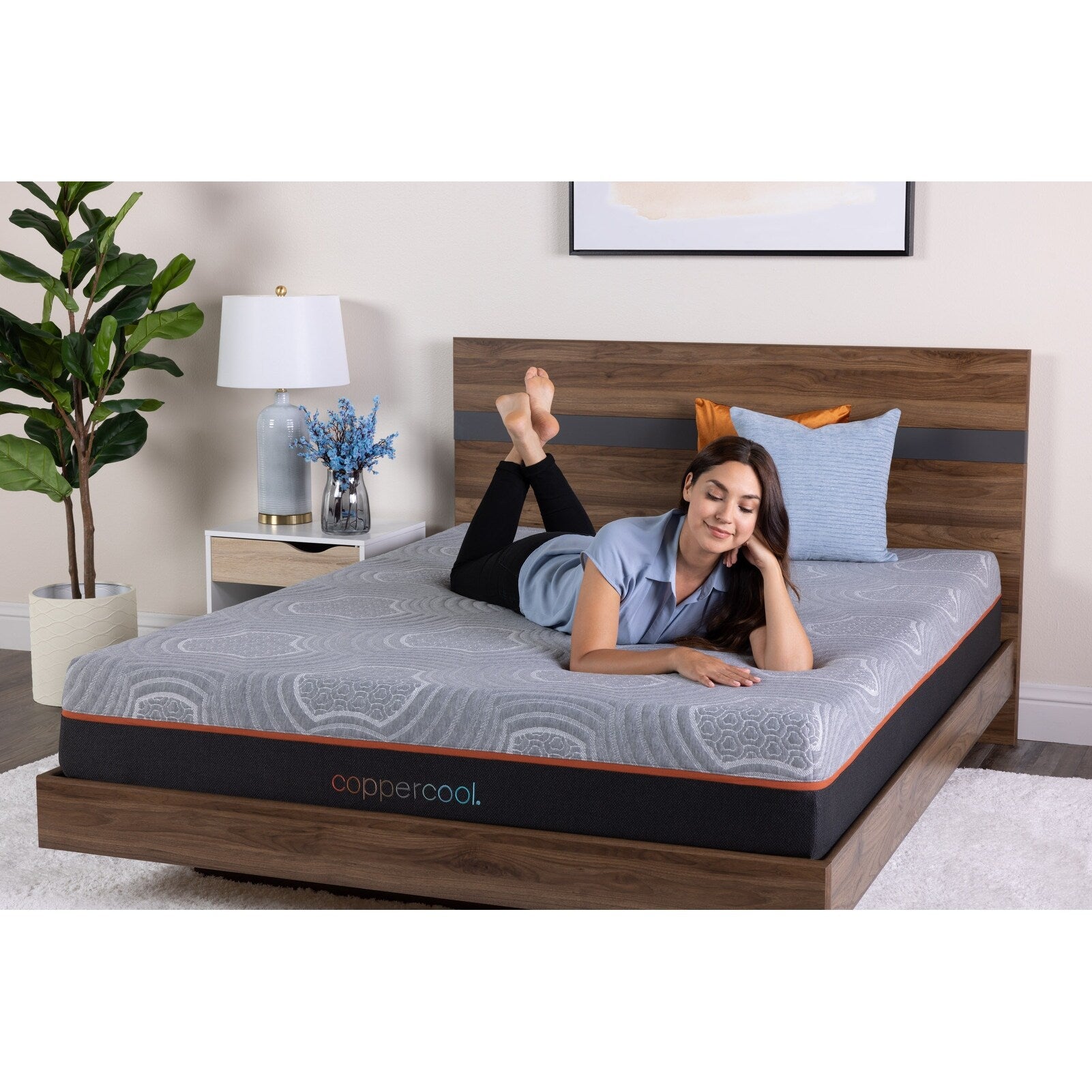 Matelas double 10 pouces en mousse à mémoire de forme gris charbon infusé de gel