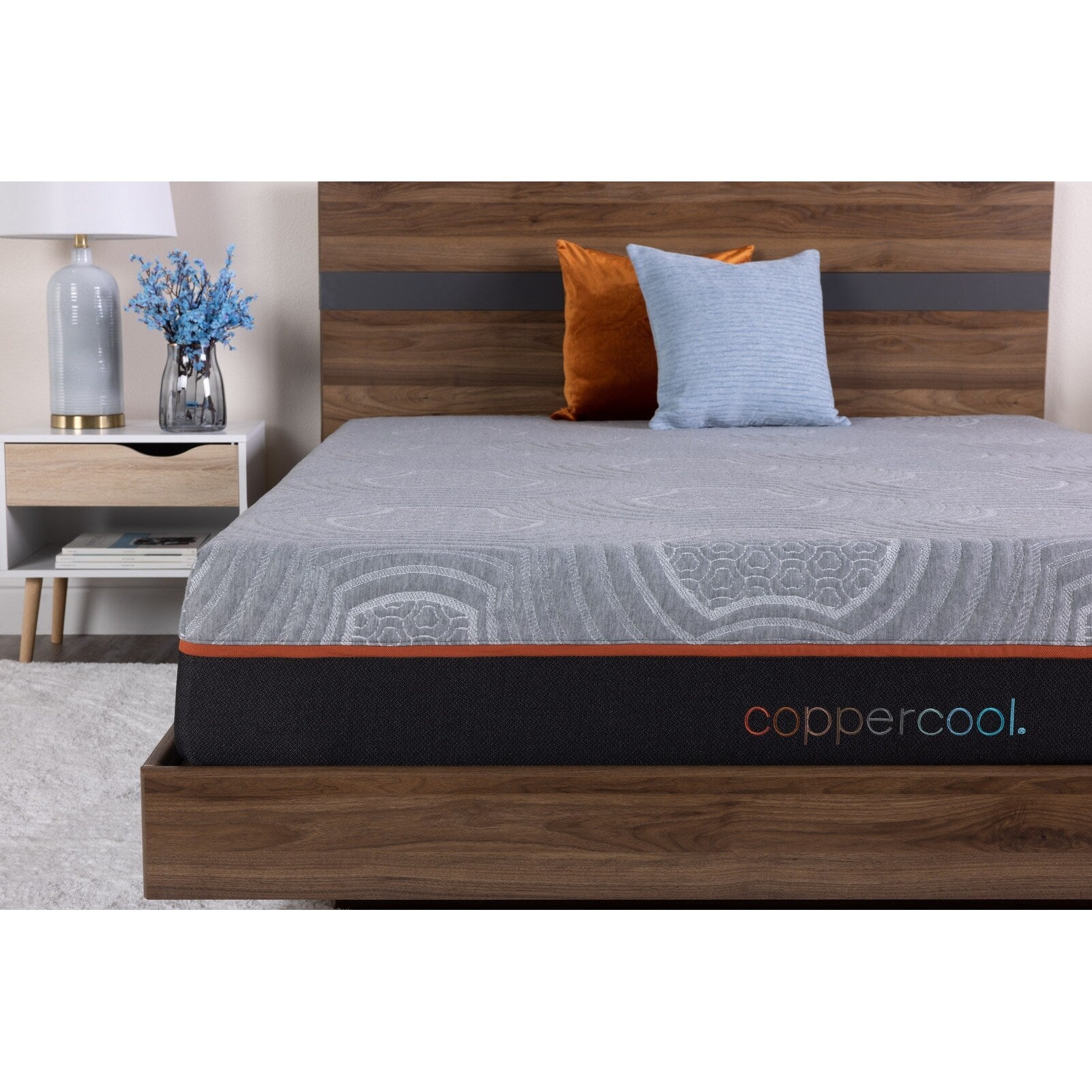 Matelas double 10 pouces en mousse à mémoire de forme gris charbon infusé de gel