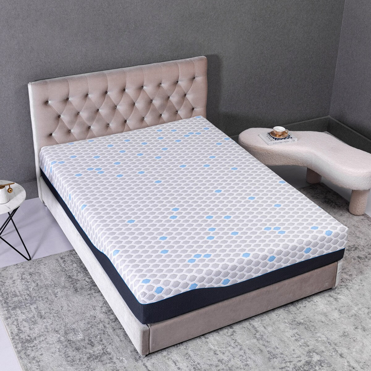 Matelas en mousse à mémoire de forme 10 pouces, matelas dans une boîte, mousse à mémoire de forme infusée de gel et de charbon de bambou