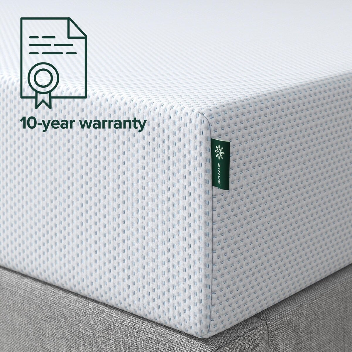 Matelas en mousse à mémoire de forme rafraîchissante au thé vert (25 cm), sans fibre de verre, mousse rafraîchissante, soulageant la pression, lit tout-en-un, king size