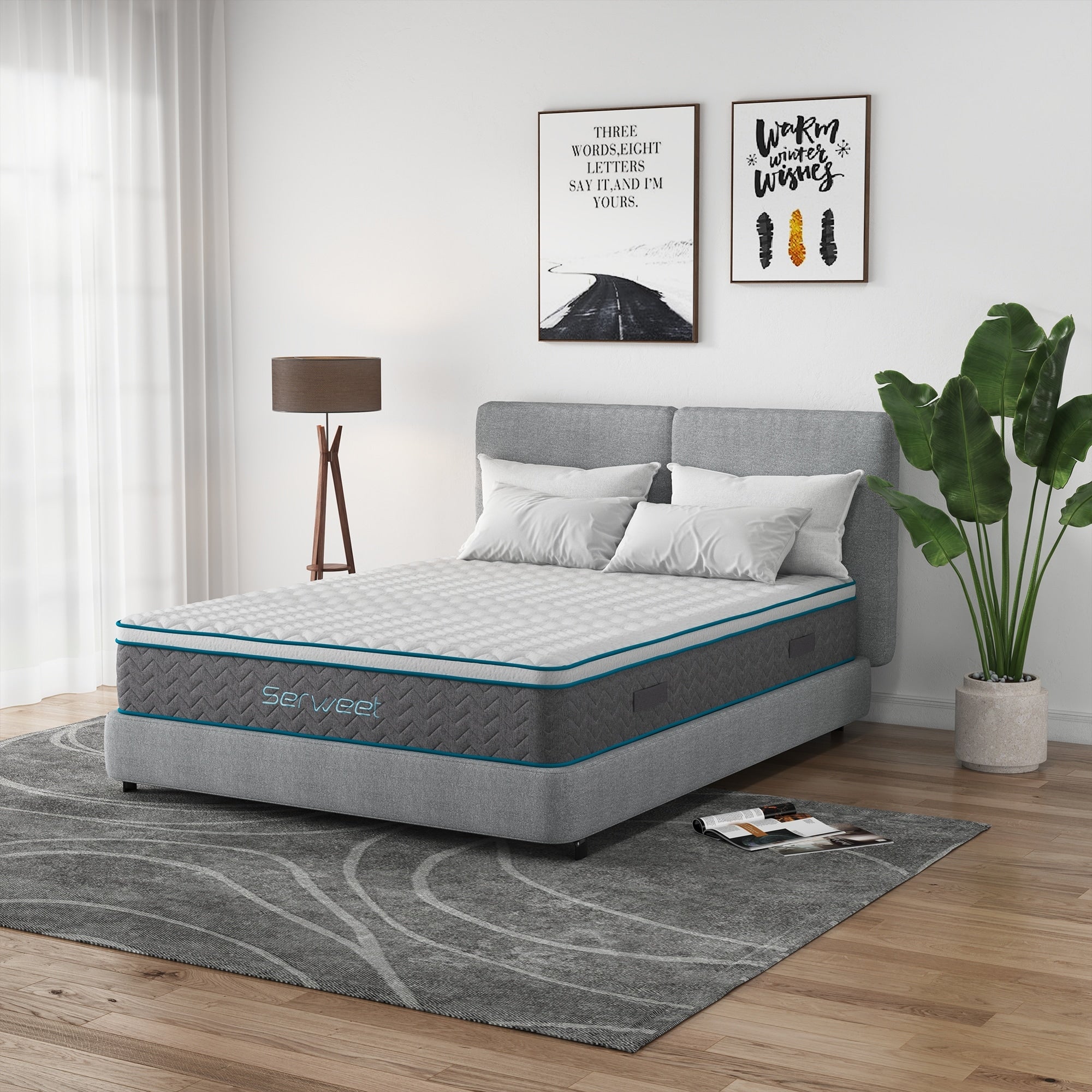 Matelas hybride de luxe en mousse à mémoire de forme de 10 pouces