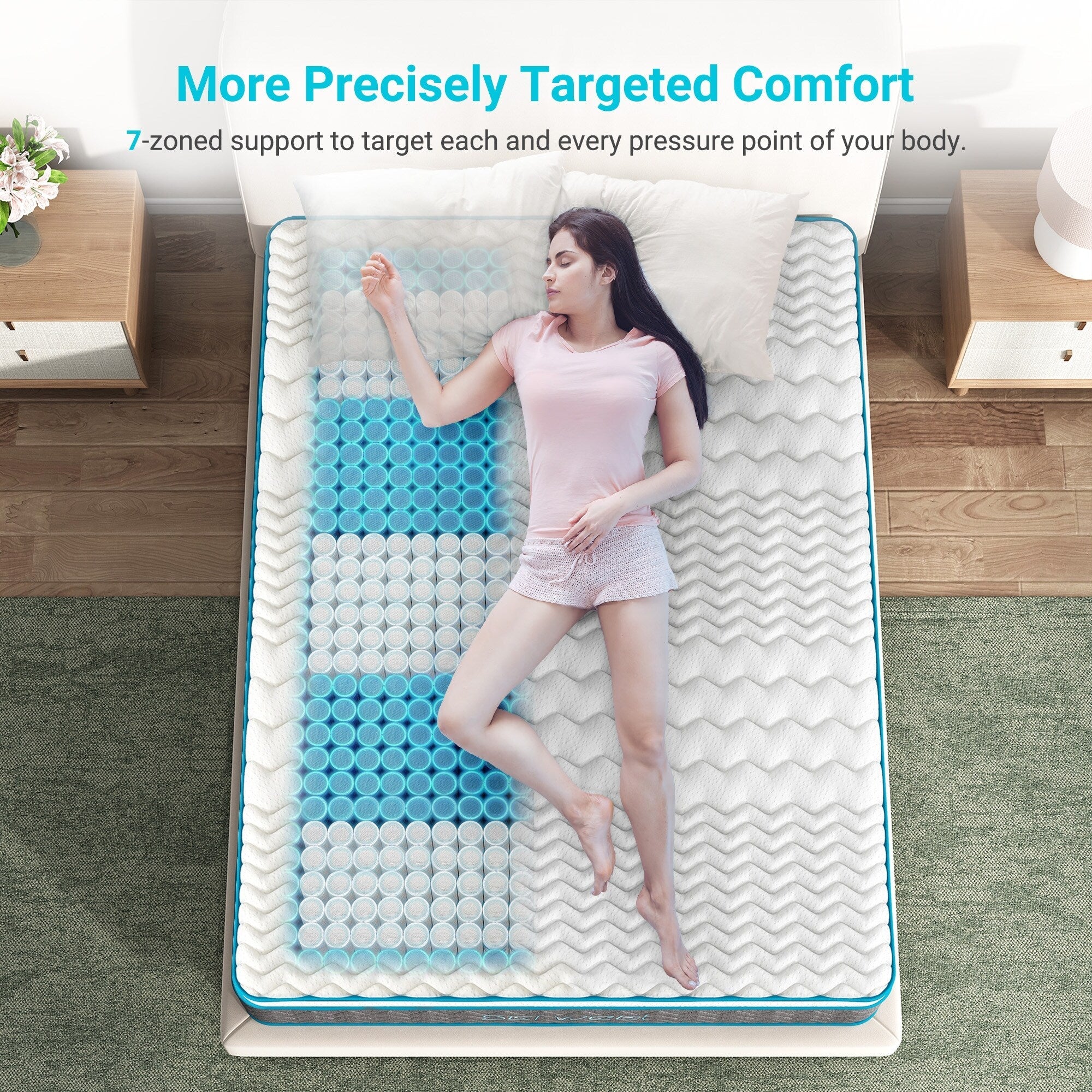 Matelas hybride de luxe en mousse à mémoire de forme de 10 pouces