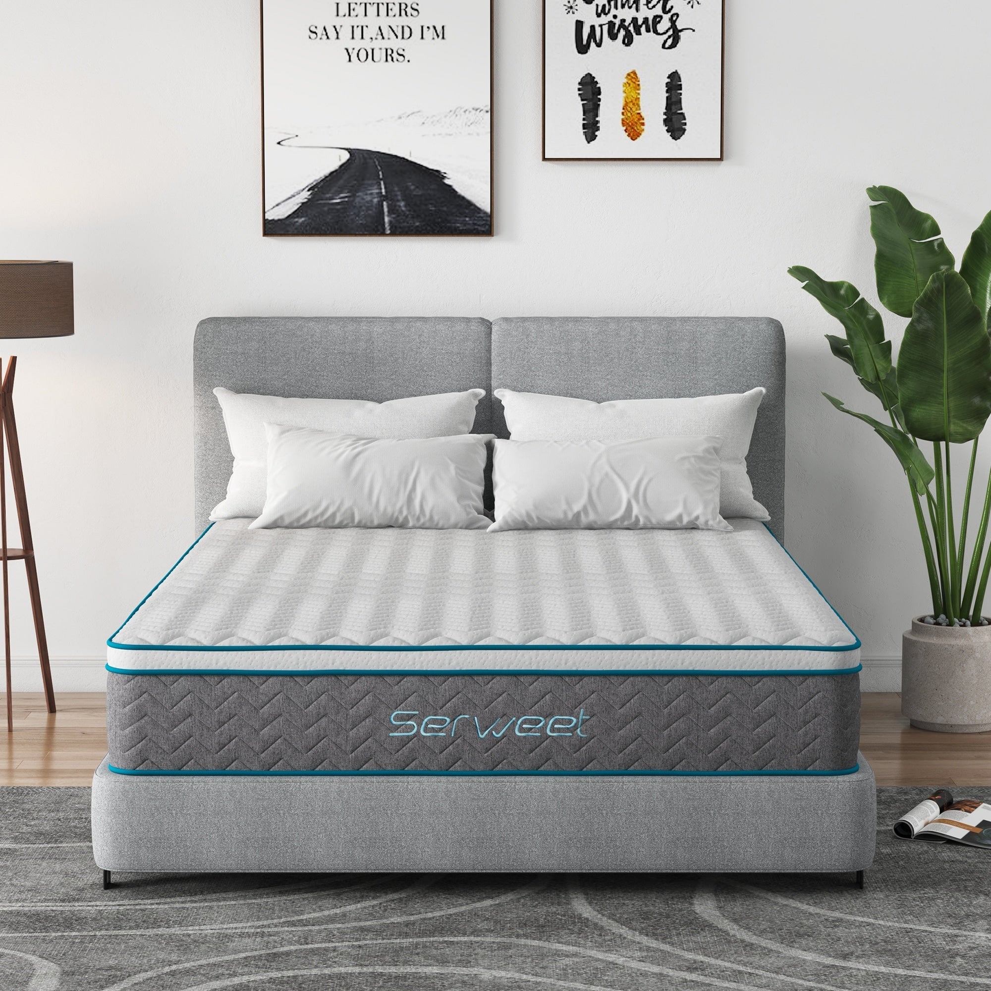 Matelas hybride de luxe en mousse à mémoire de forme de 10 pouces