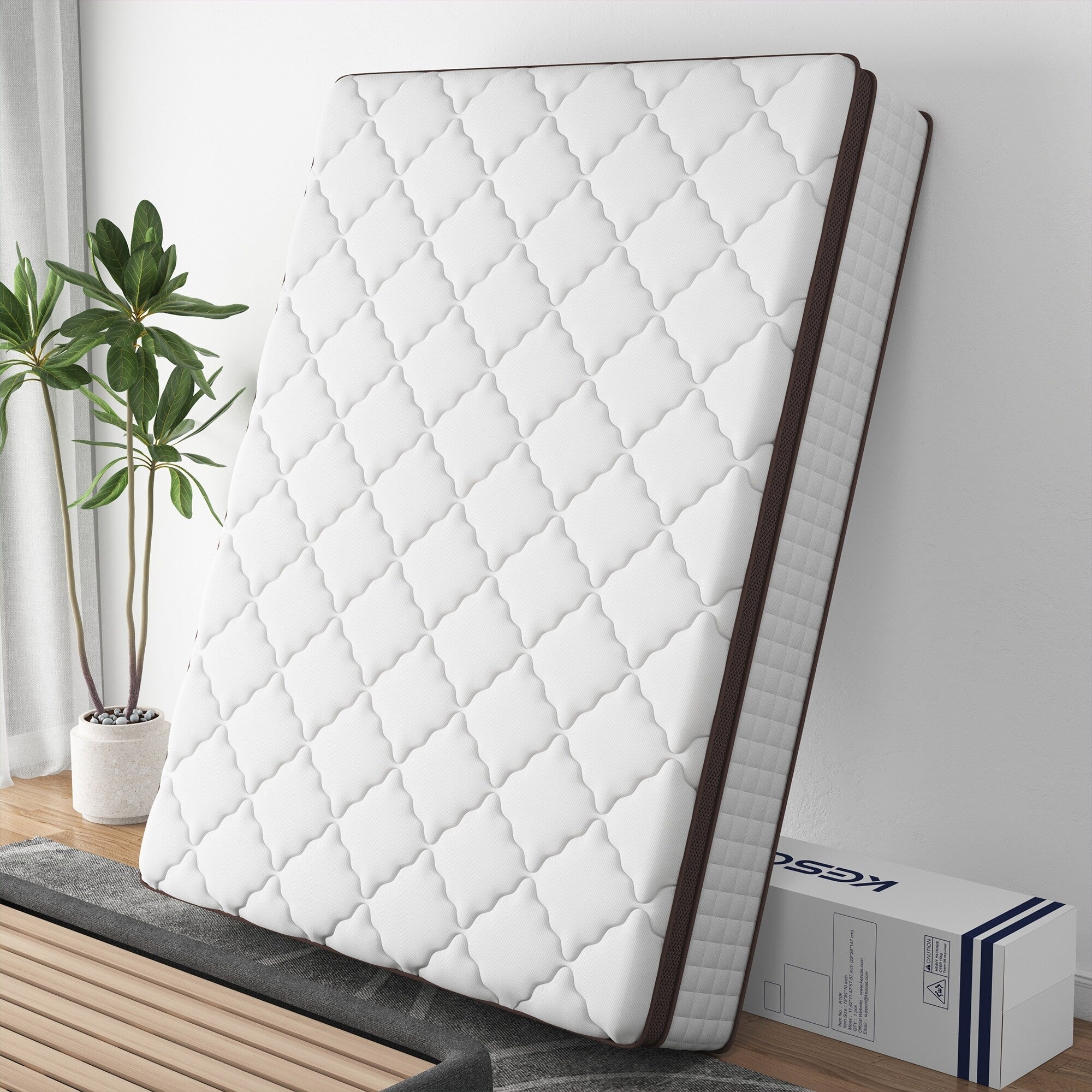Matelas ferme en mousse à mémoire de forme de 10 pouces avec housse en tissu de lin respirant