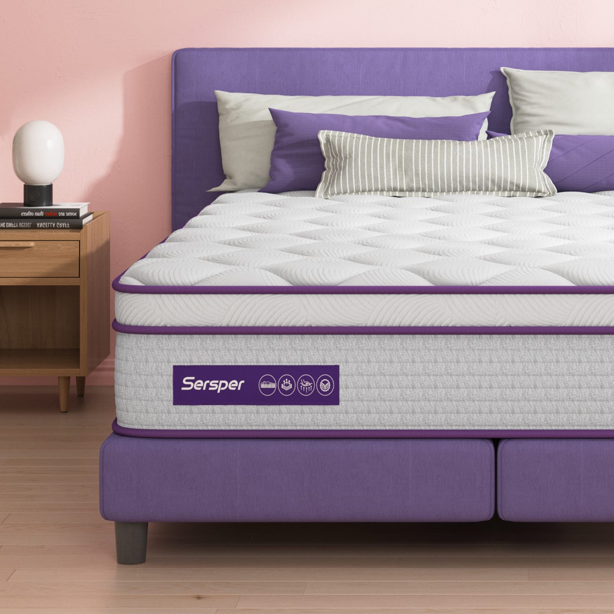 Matelas hybride en mousse à mémoire de forme de 10 pouces, matelas Euro Top dans une boîte, matelas double, grand lit