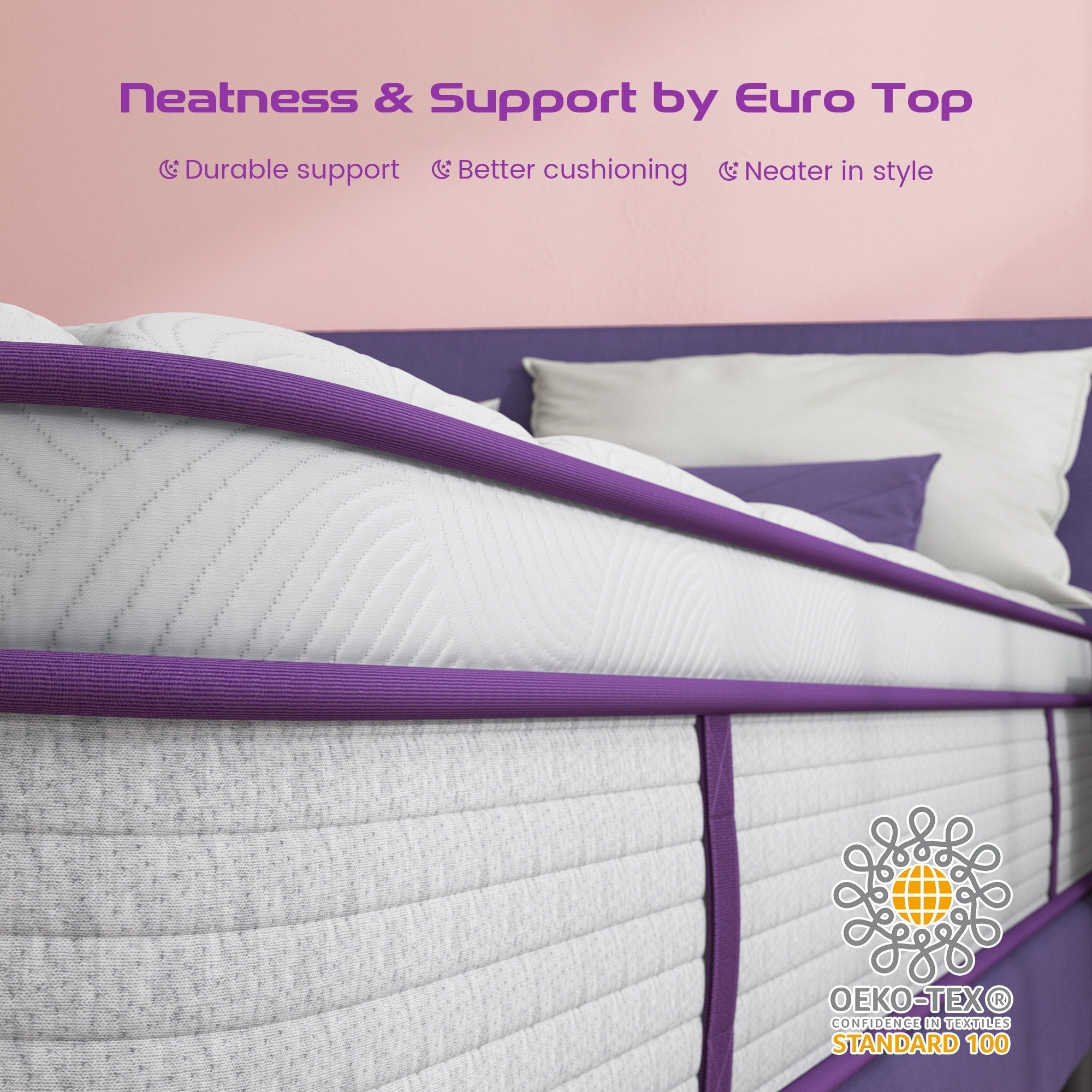 Matelas hybride en mousse à mémoire de forme de 10 pouces, matelas Euro Top dans une boîte, matelas double, grand lit