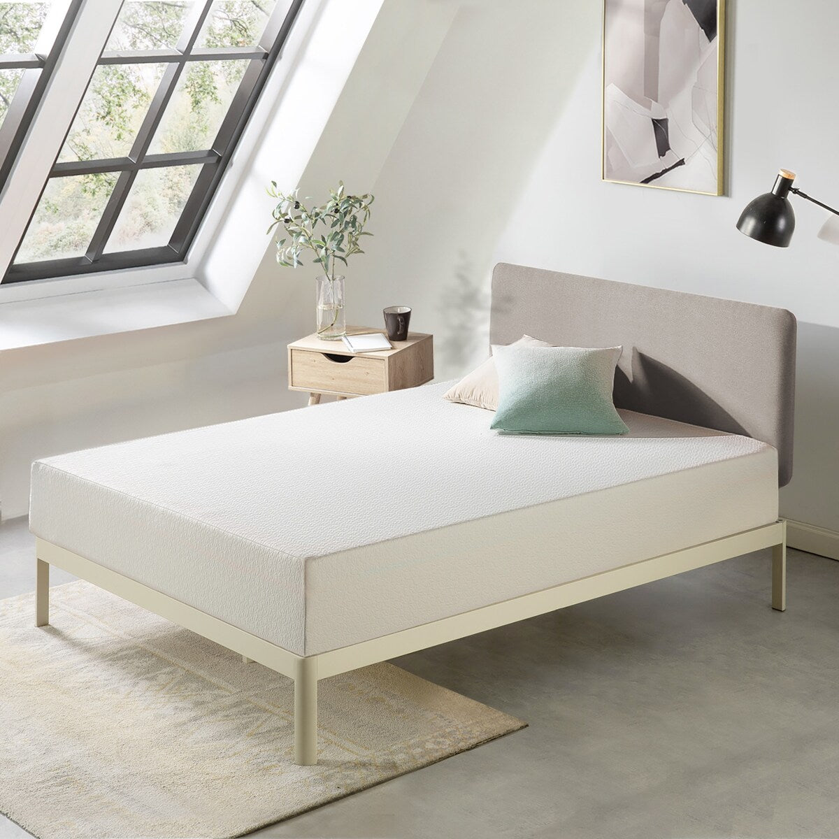 Matelas en mousse à mémoire de forme au thé vert de 10 pouces