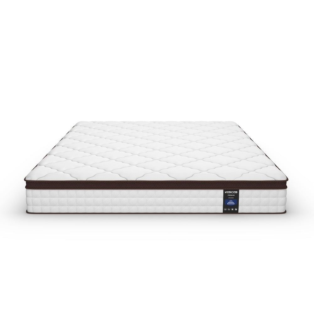 Matelas haut de gamme en mousse à mémoire de forme et ressorts ensachés de 25 cm, Eruo Top Mattress