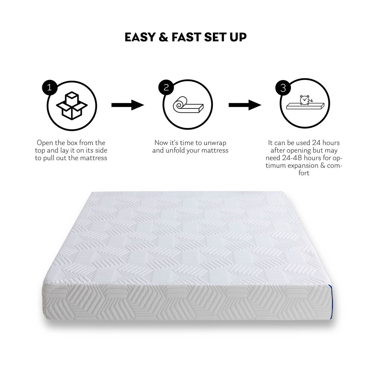Matelas Queen en mousse à mémoire de forme de 10 pouces, infusé de gel blanc, de thé vert et de gel rafraîchissant