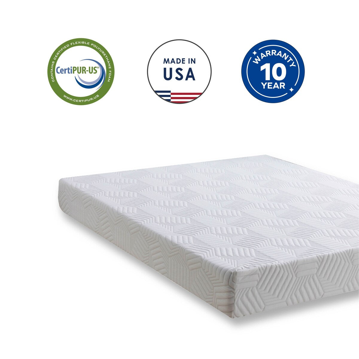 Matelas Queen en mousse à mémoire de forme de 10 pouces, infusé de gel blanc, de thé vert et de gel rafraîchissant