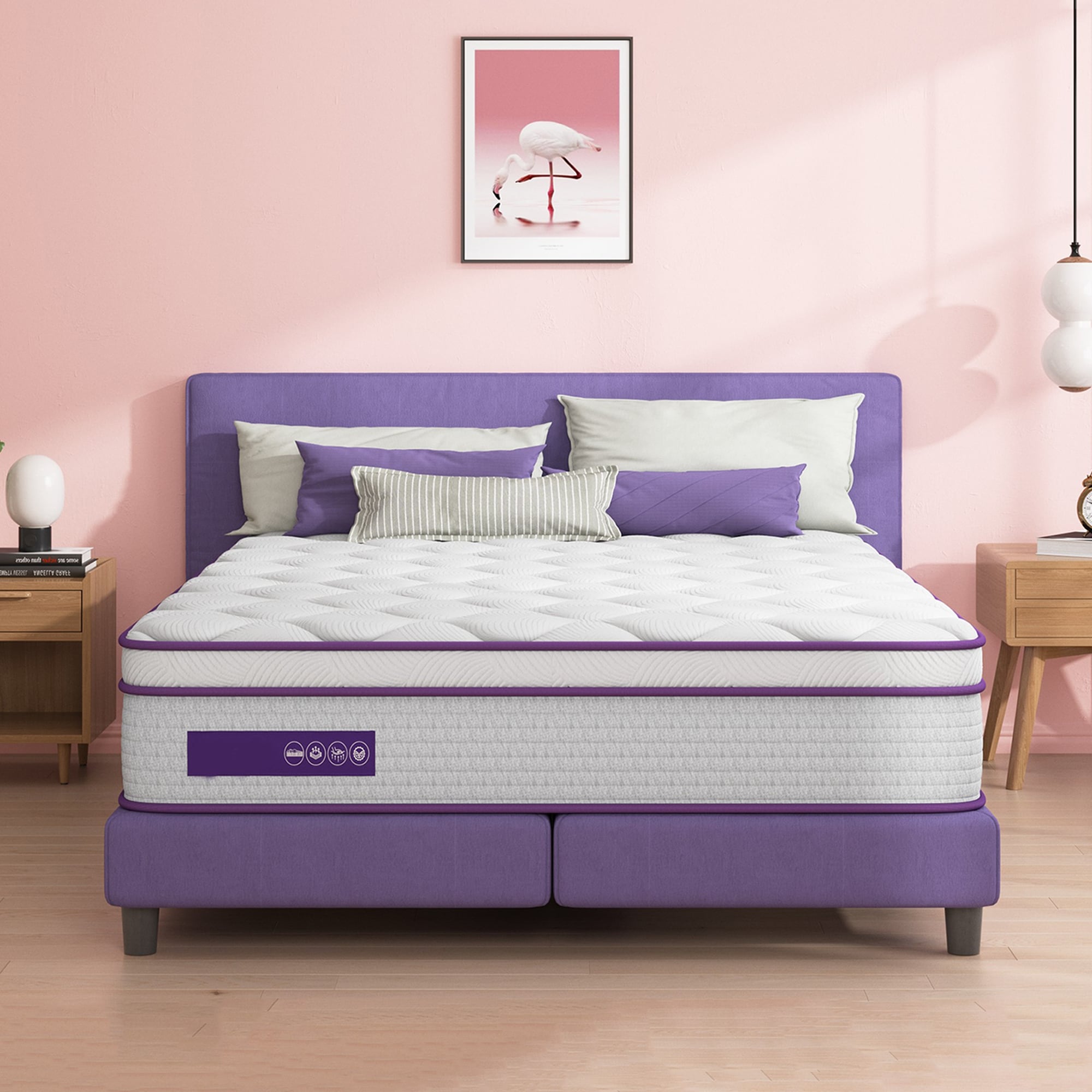Matelas hybride en mousse à mémoire de forme 10 pouces pour lit simple, double ou queen size, matelas Euro Top dans une boîte