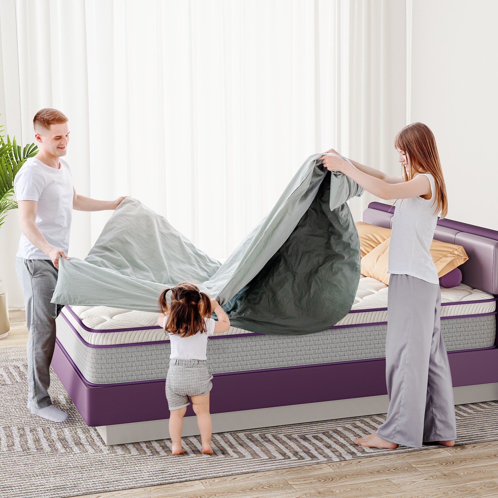 Matelas hybride en mousse à mémoire de forme 10 pouces pour lit simple, double ou queen size, matelas Euro Top dans une boîte