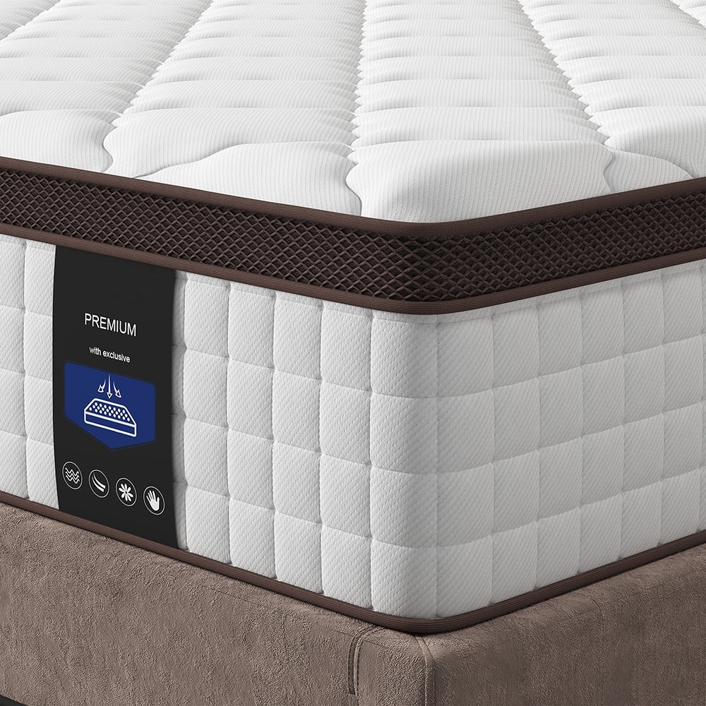 Matelas à plateau-coussin de 10 pouces pour lit simple, double ou queen size, matelas hybride en mousse à mémoire de forme et ressorts ensachés