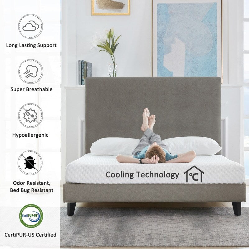 Matelas en mousse à mémoire de forme avec gel de 10 pouces