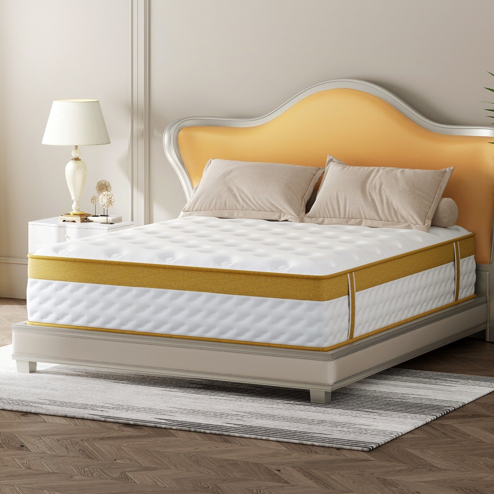 Matelas hybride en mousse à mémoire de forme infusée de gel, ferme et moyennement ferme, de 10 po, rafraîchissant et respirant, certifié CertiPUR-US et OEKO-TEX