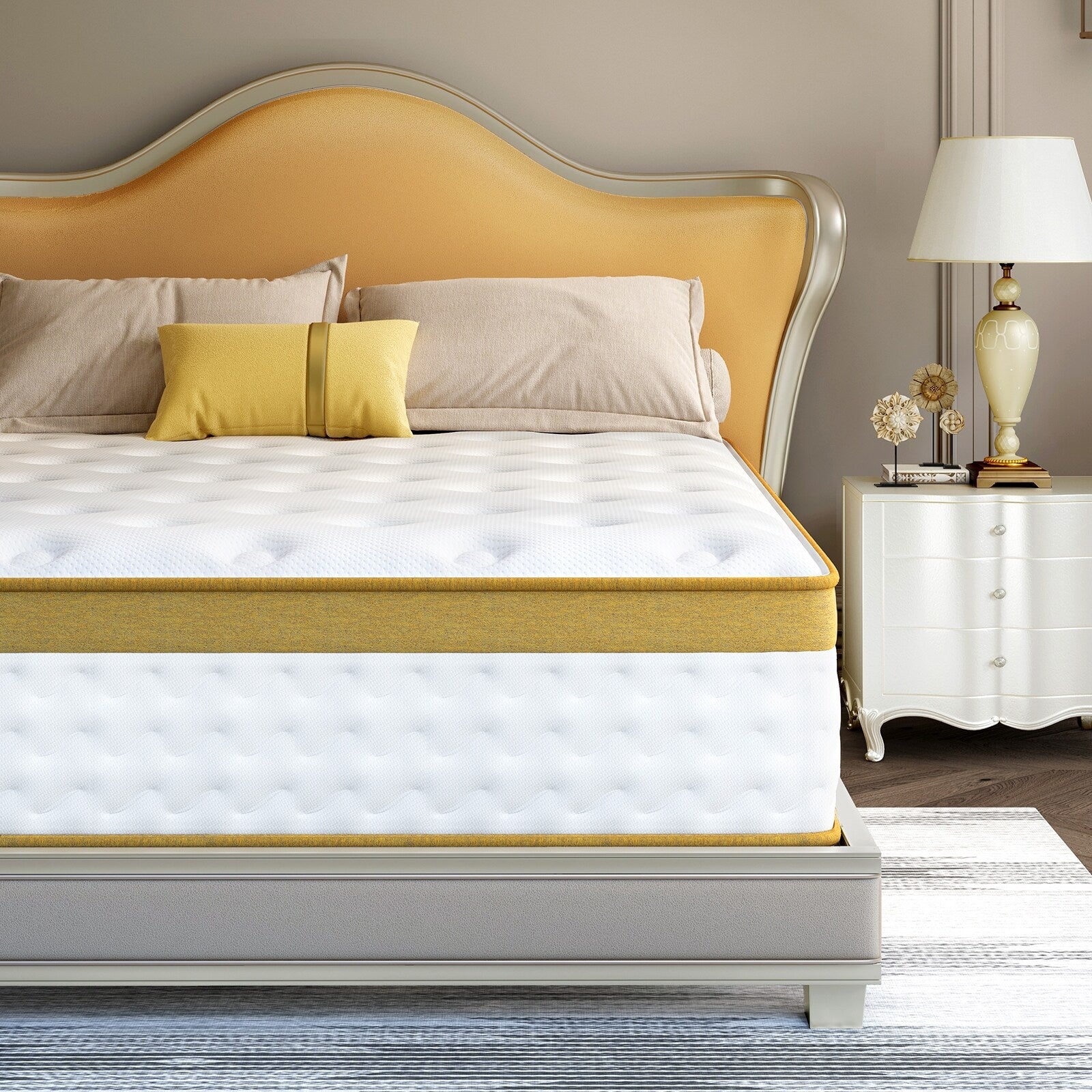 Matelas hybride en mousse à mémoire de forme infusée de gel, ferme et moyennement ferme, de 10 po, rafraîchissant et respirant, certifié CertiPUR-US et OEKO-TEX
