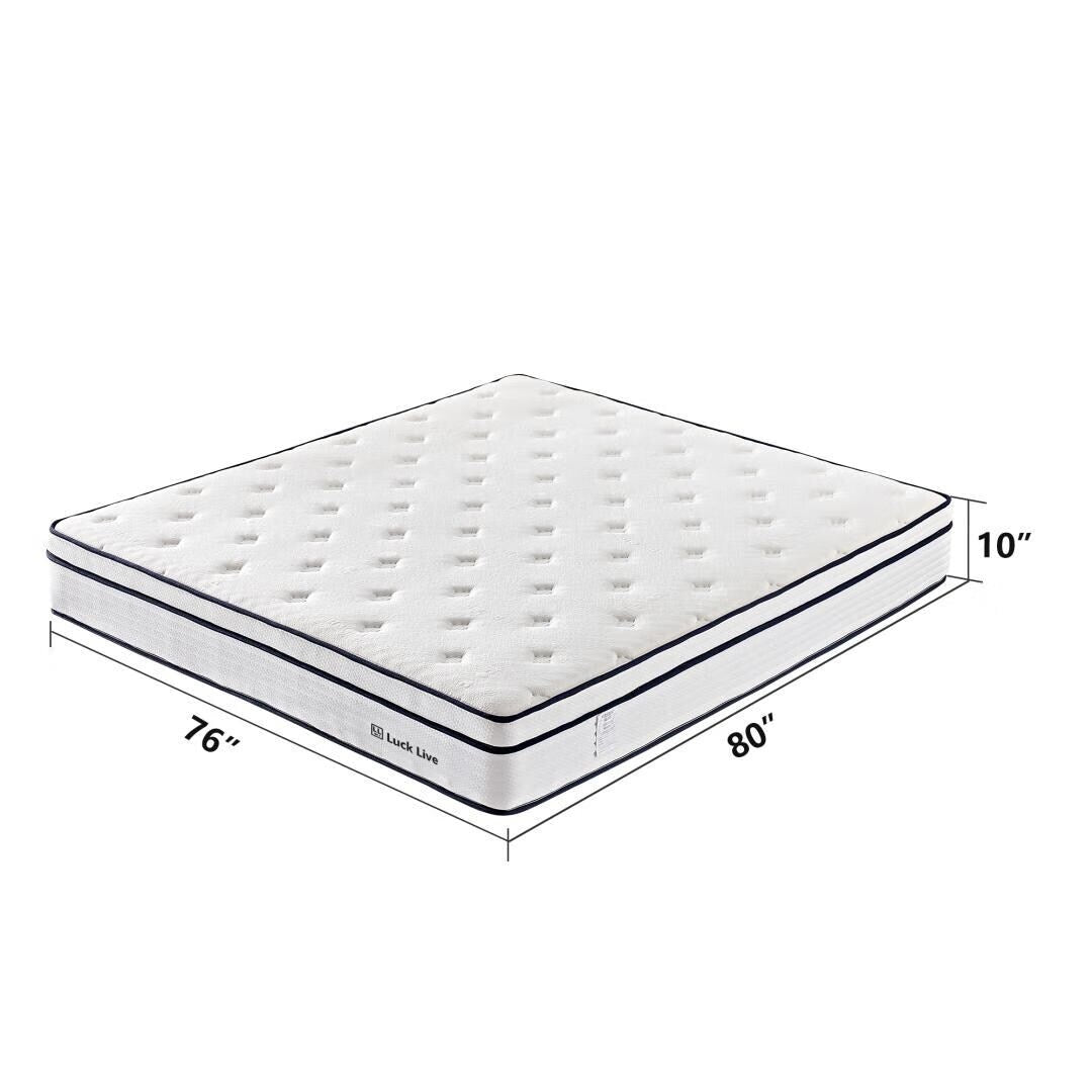 Matelas à ressorts indépendants ensachés en mousse à mémoire de forme de 10 pouces, livré dans une boîte