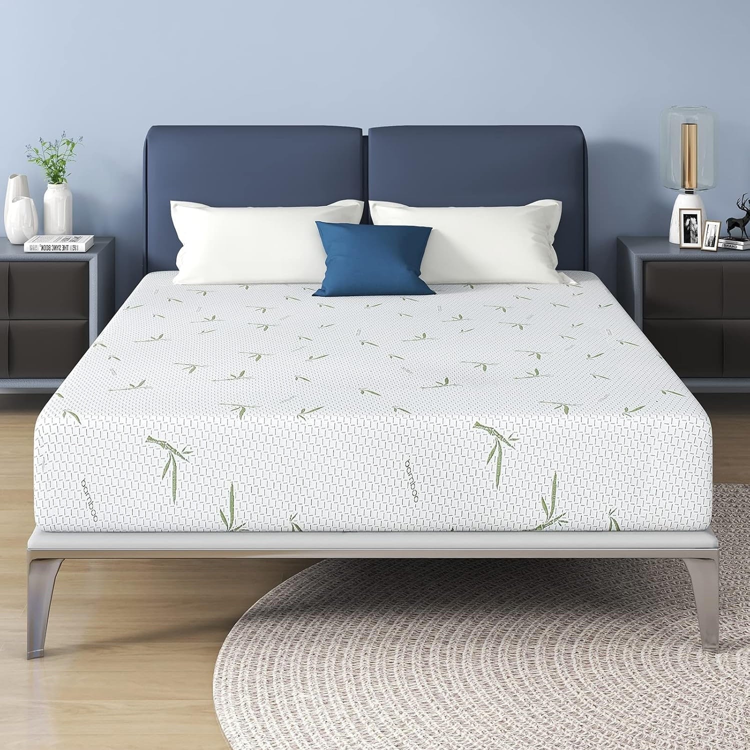Matelas en mousse à mémoire de forme de 10 pouces en gel dans une boîte, soulageant la pression moyenne et isolant les mouvements