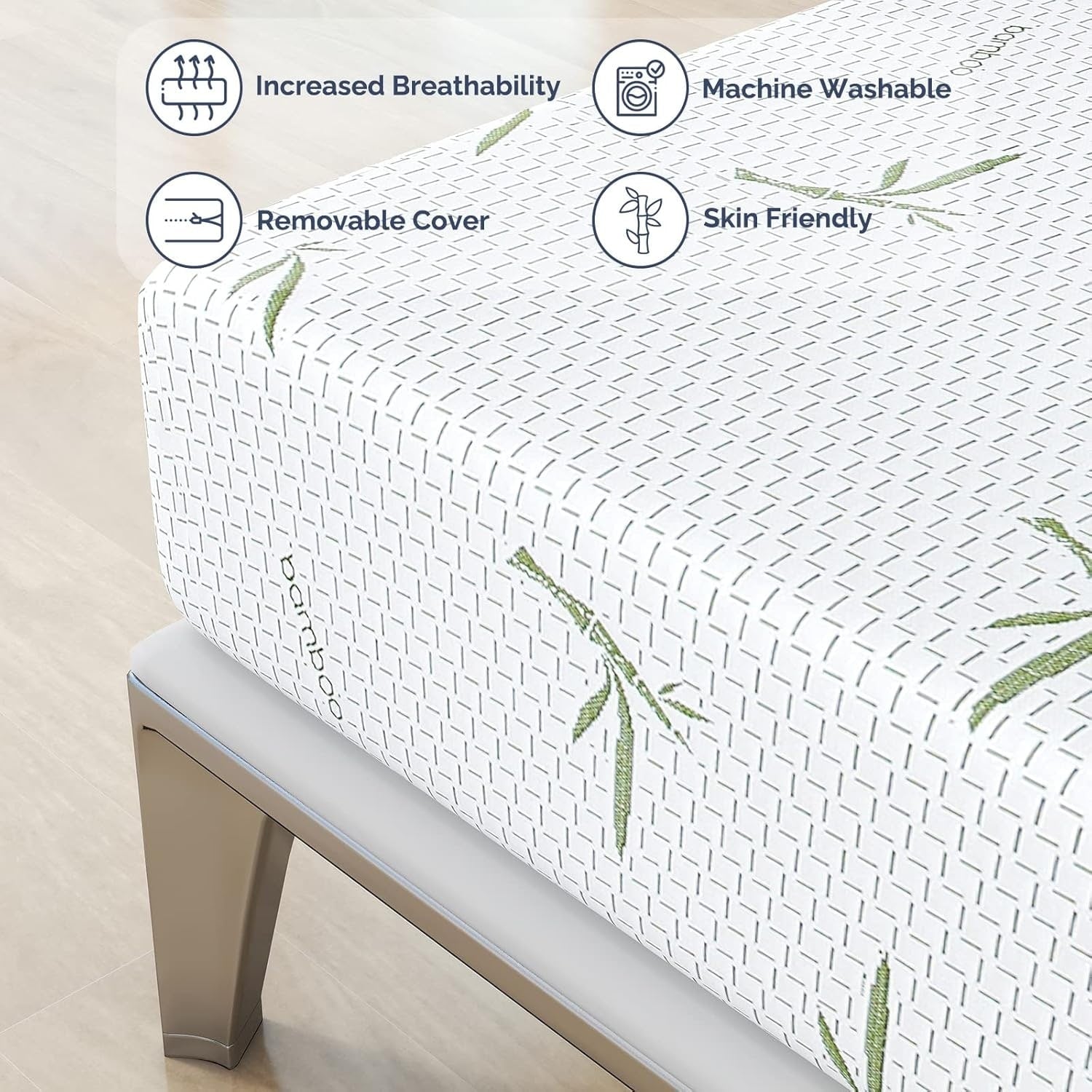 Matelas en mousse à mémoire de forme de 10 pouces en gel dans une boîte, soulageant la pression moyenne et isolant les mouvements