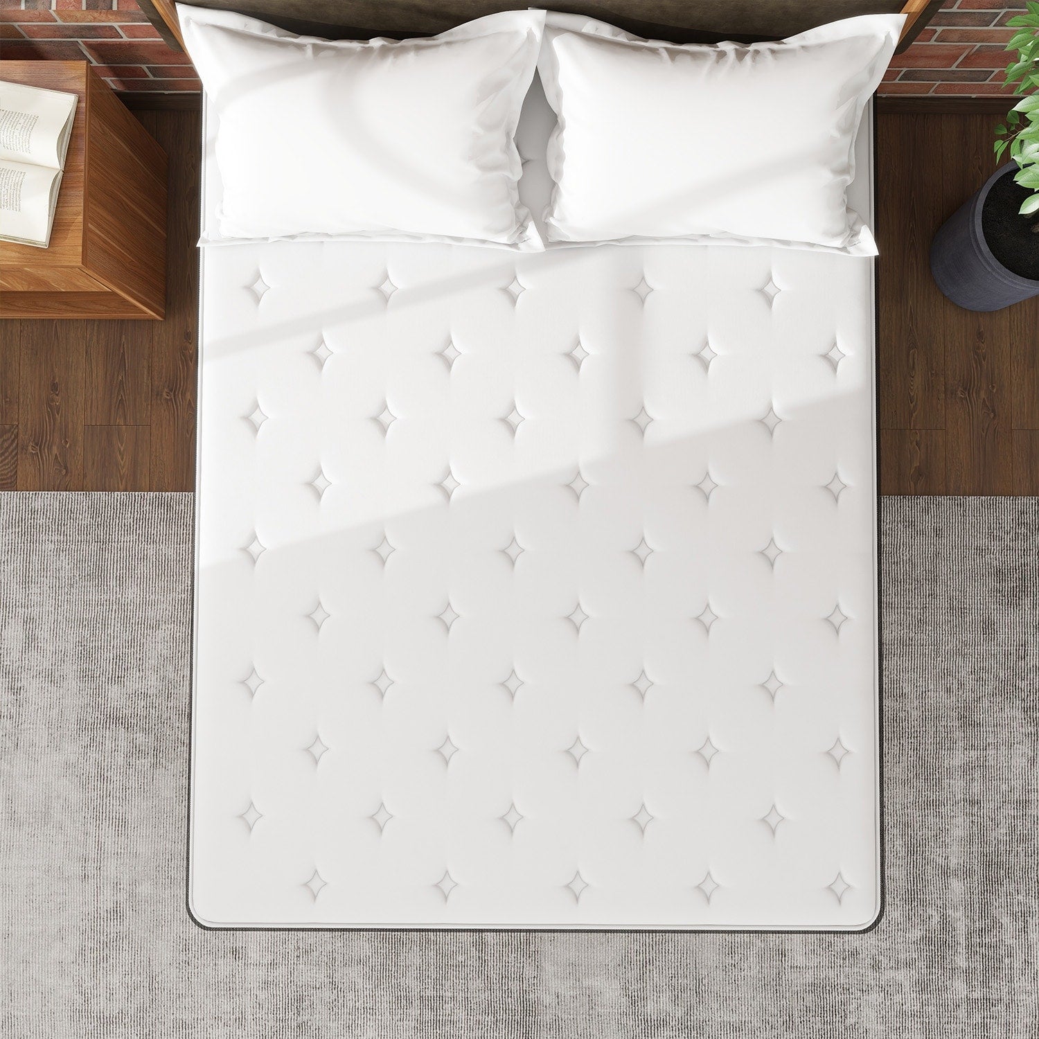 Matelas hybride en mousse et ressorts de 12 pouces, fermeté moyenne, soutien durable, lit dans une boîte