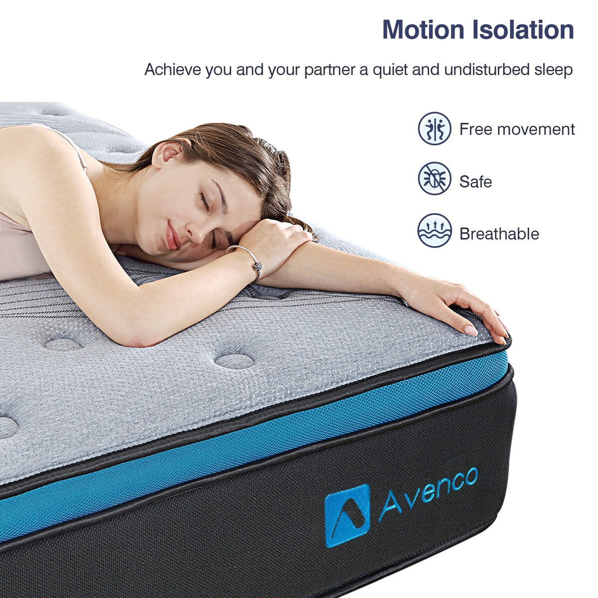 Matelas hybride de 10 pouces à ressorts et mousse à mémoire de forme en gel dans une boîte