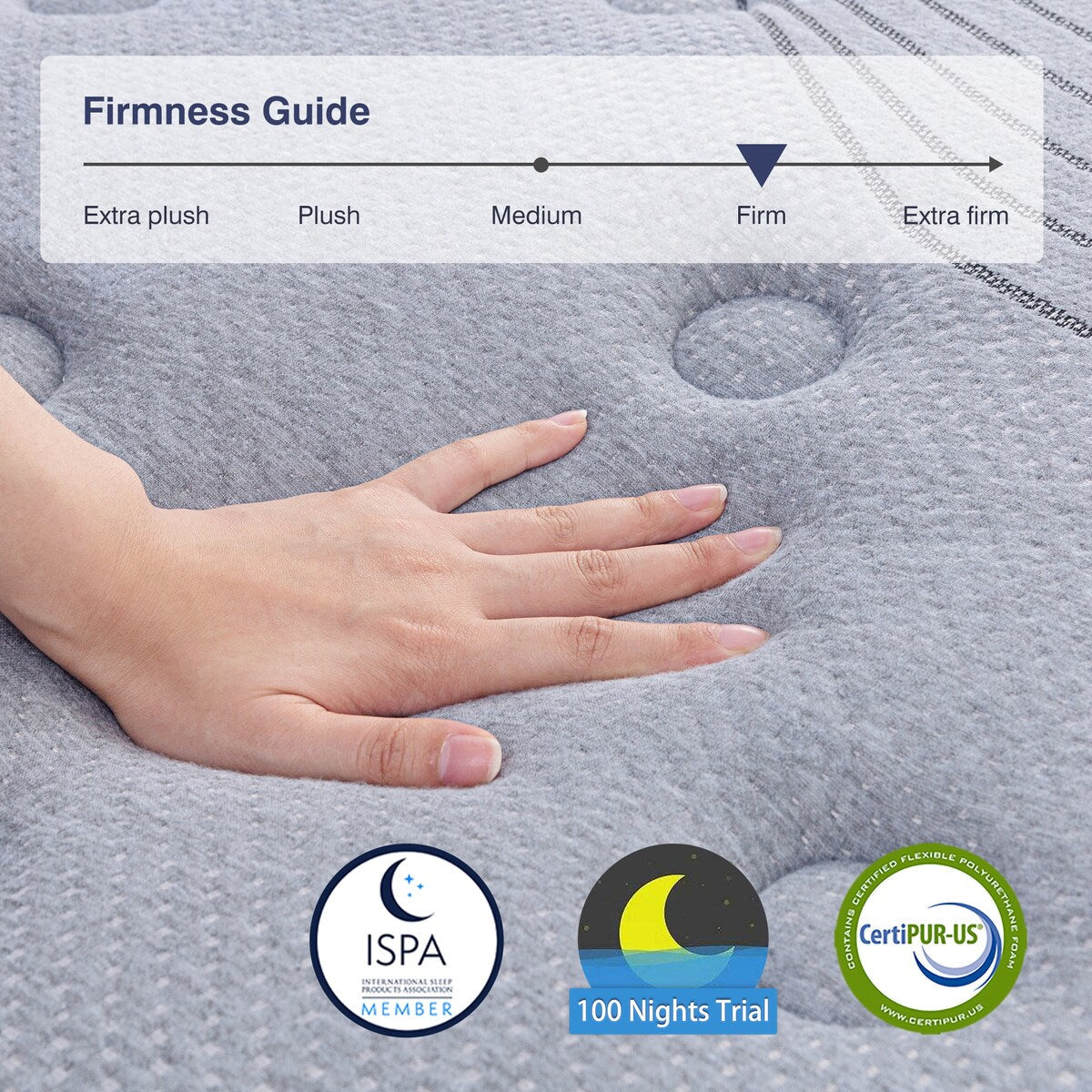 Matelas hybride de 10 pouces à ressorts et mousse à mémoire de forme en gel dans une boîte