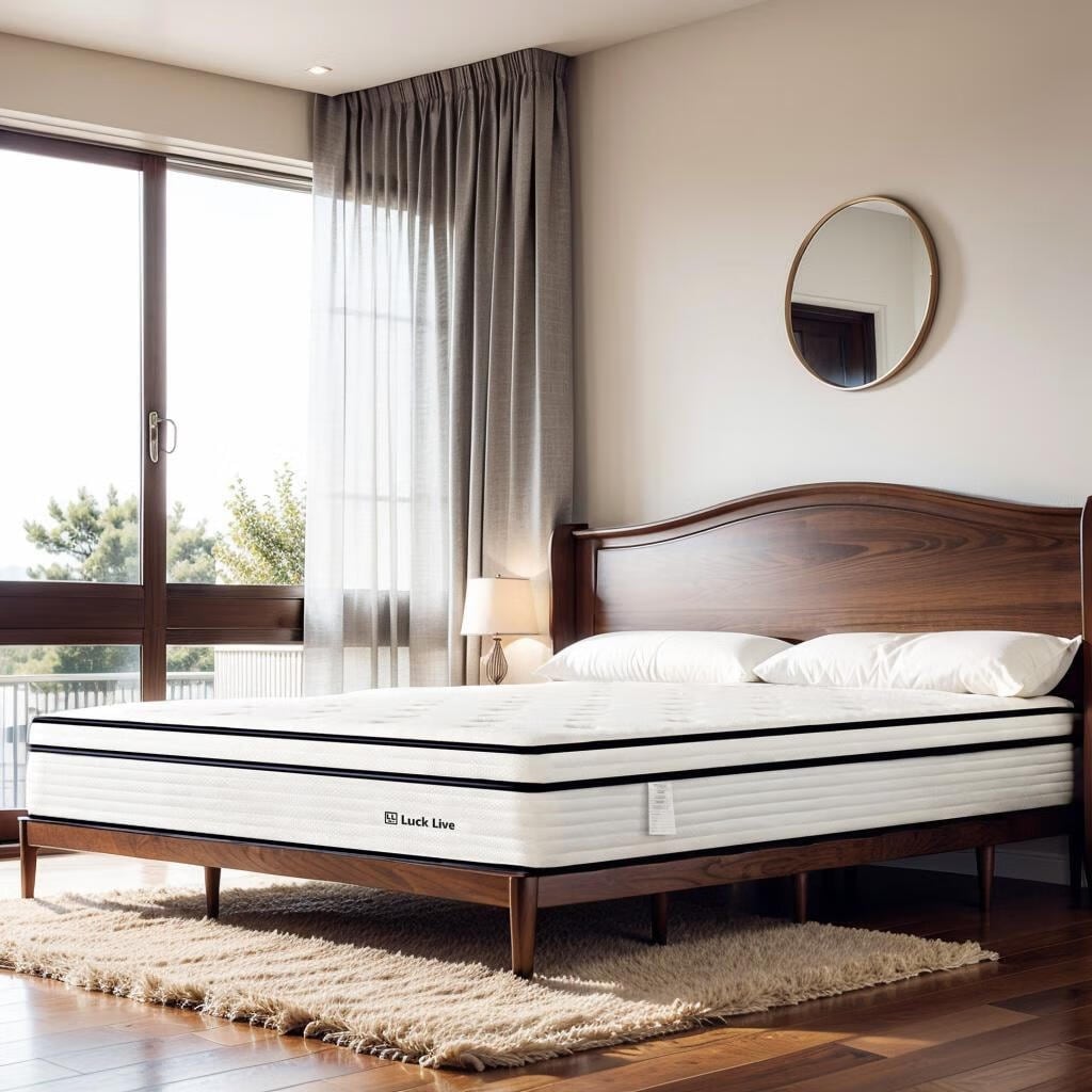 Matelas à ressorts indépendants ensachés en mousse à mémoire de forme de 10 pouces de taille moyenne, livré dans une boîte