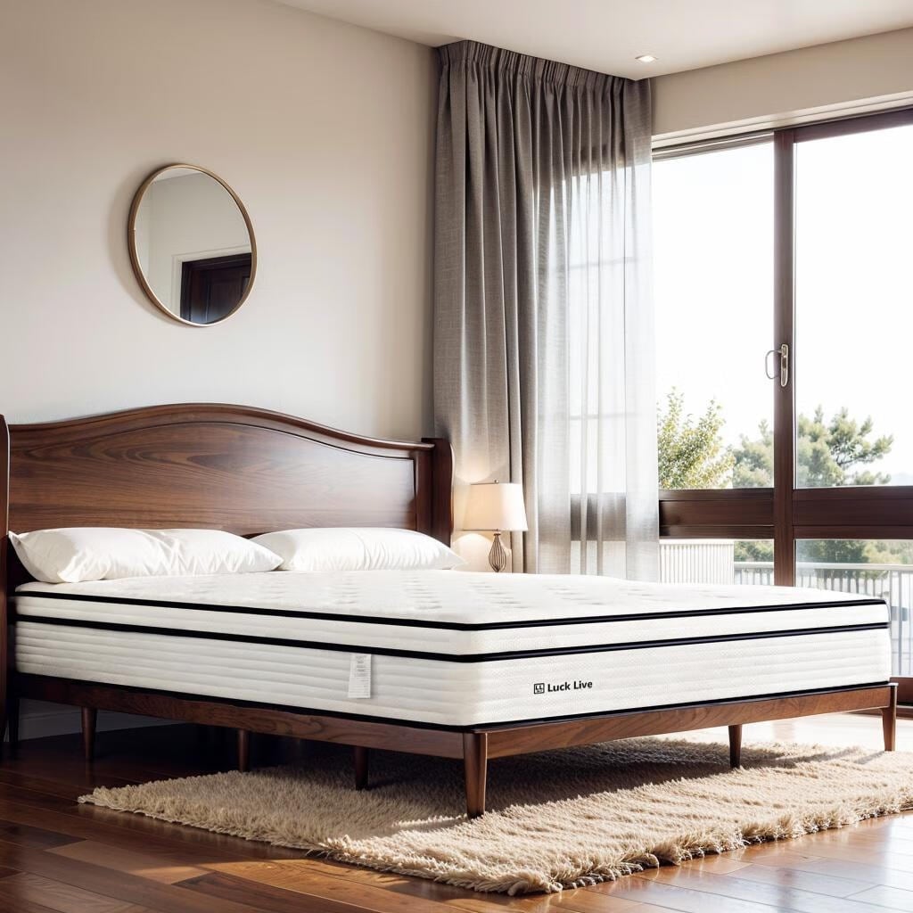 Matelas à ressorts indépendants ensachés en mousse à mémoire de forme de 10 pouces de taille moyenne, livré dans une boîte