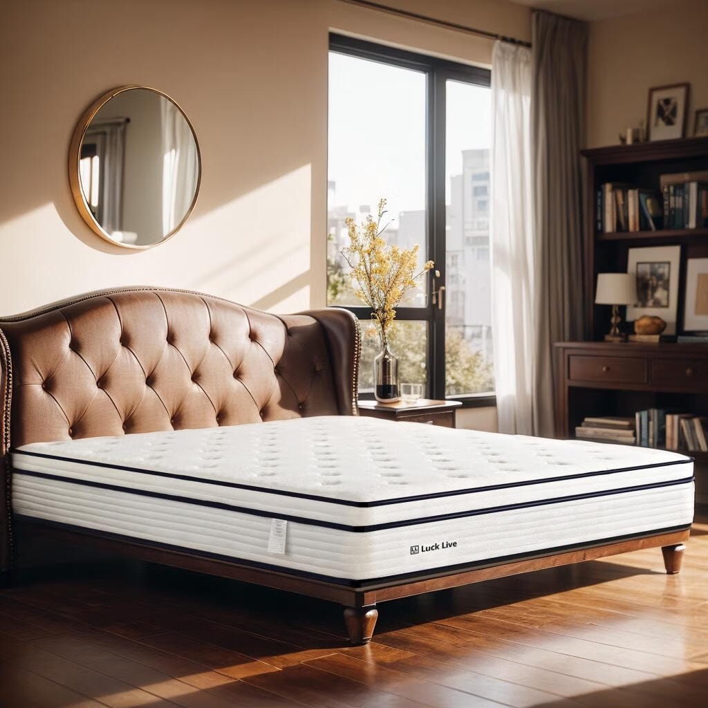 Matelas à ressorts indépendants ensachés en mousse à mémoire de forme de 10 pouces de taille moyenne, livré dans une boîte