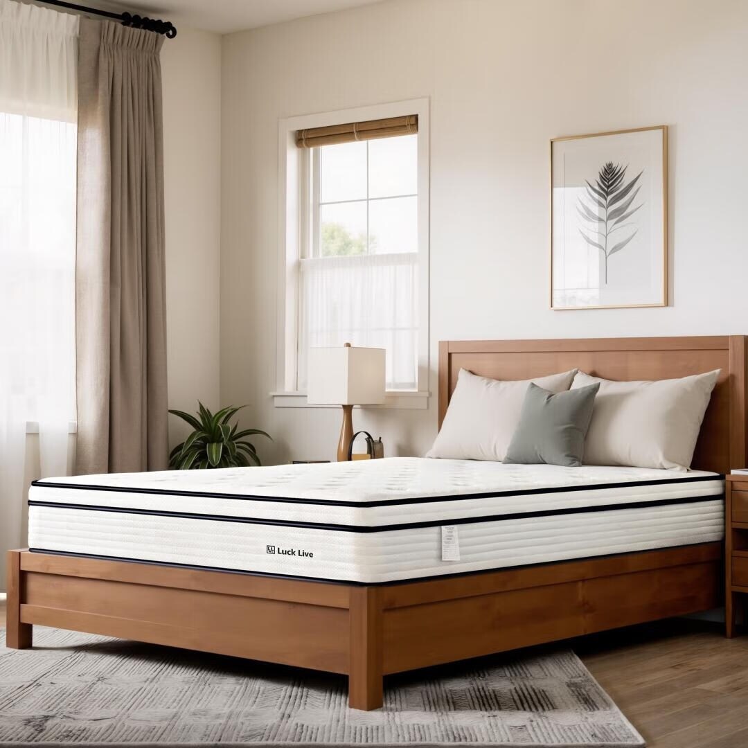 Matelas à ressorts indépendants ensachés en mousse à mémoire de forme de 10 pouces de taille moyenne, livré dans une boîte