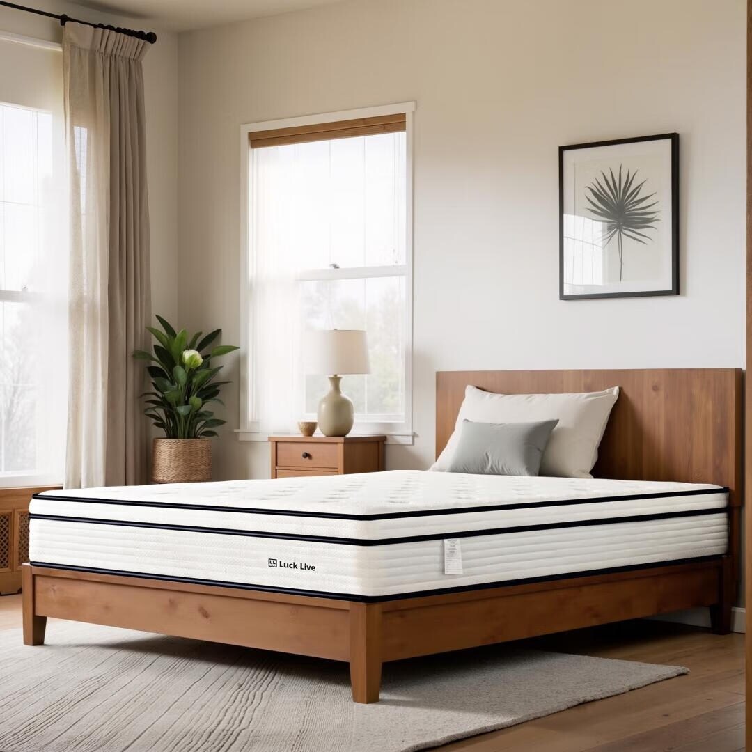 Matelas à ressorts indépendants ensachés en mousse à mémoire de forme de 10 pouces de taille moyenne, livré dans une boîte