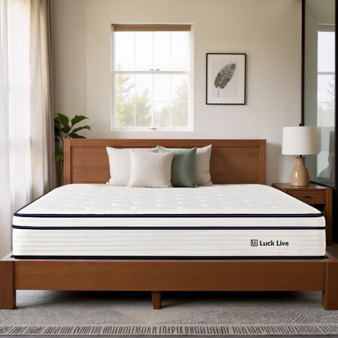 Matelas à ressorts indépendants ensachés en mousse à mémoire de forme de 10 pouces de taille moyenne, livré dans une boîte