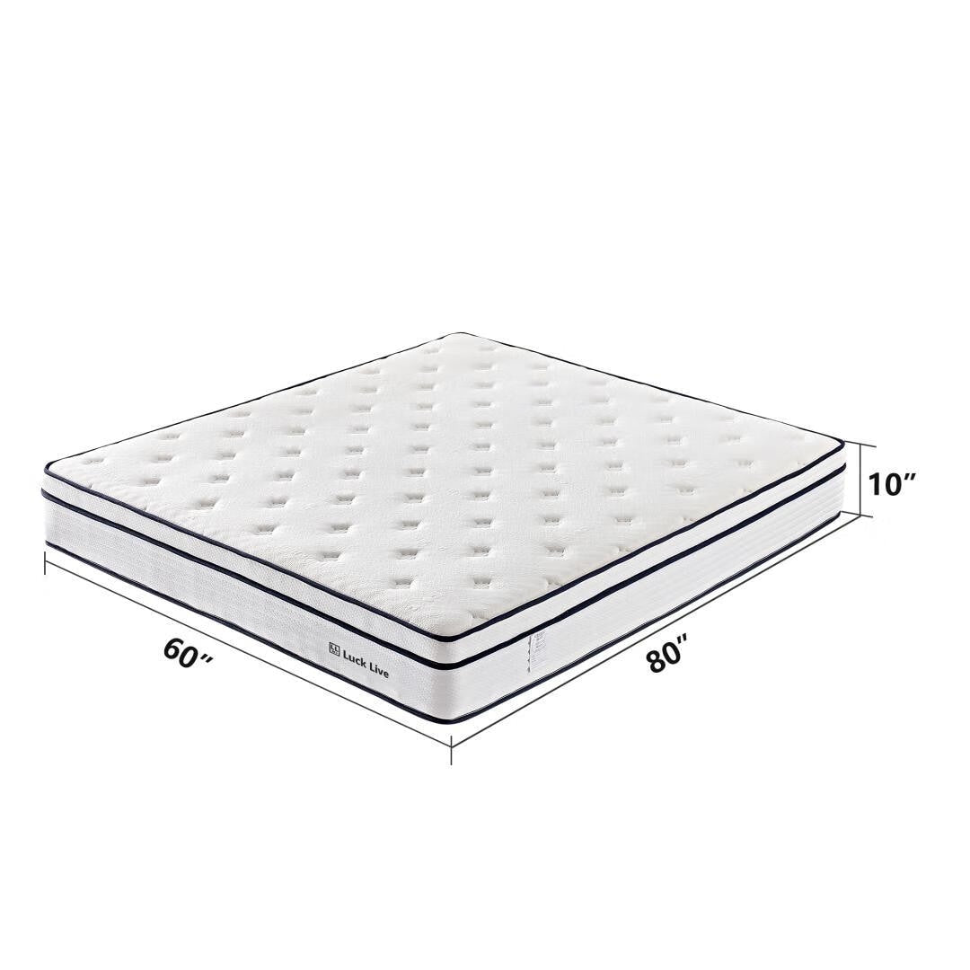 Matelas à ressorts indépendants ensachés en mousse à mémoire de forme de 10 pouces de taille moyenne, livré dans une boîte