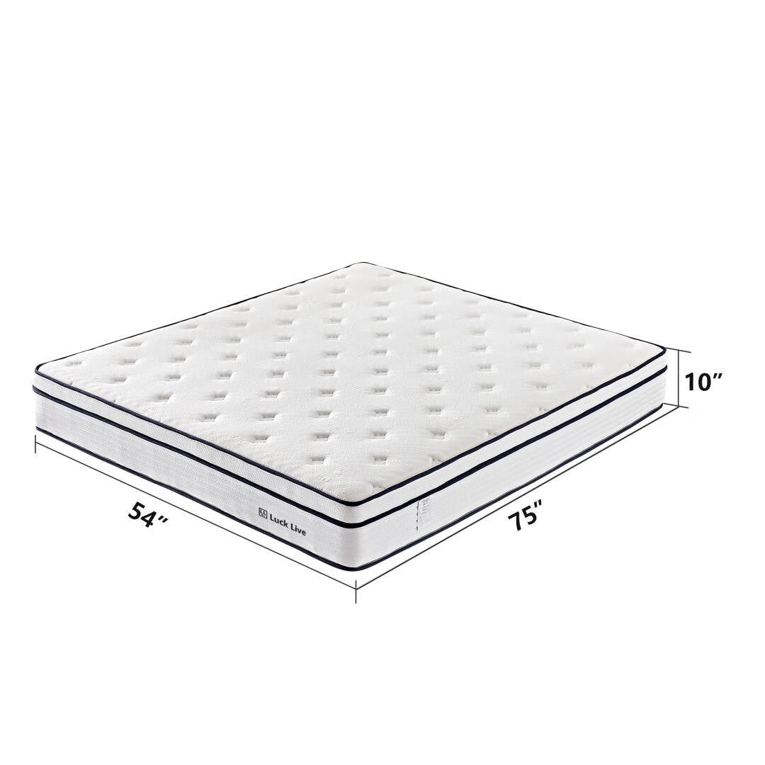 Matelas à ressorts indépendants ensachés en mousse à mémoire de forme de 10 pouces de taille moyenne, livré dans une boîte