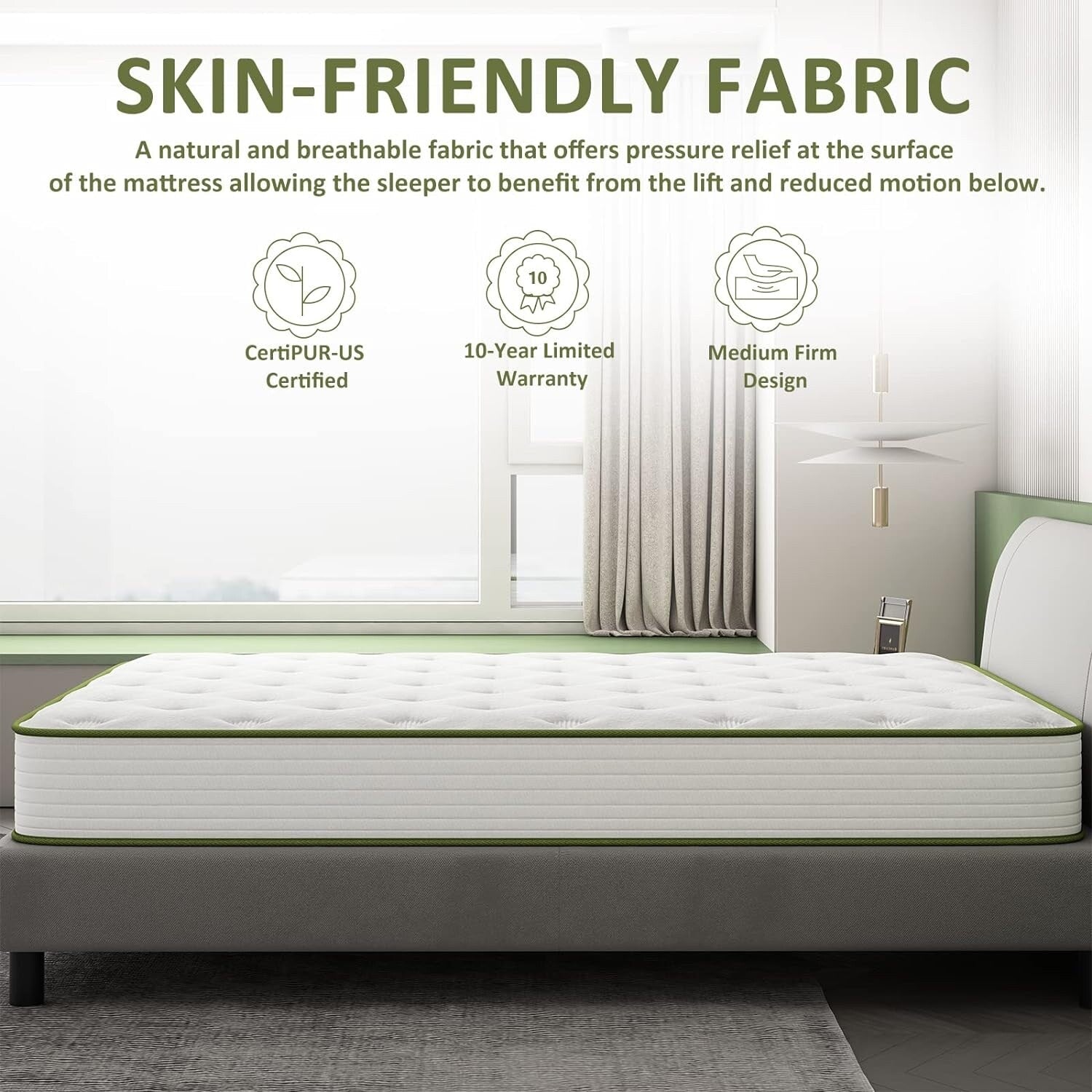Matelas hybride en mousse à mémoire de forme de 10 pouces dans une boîte