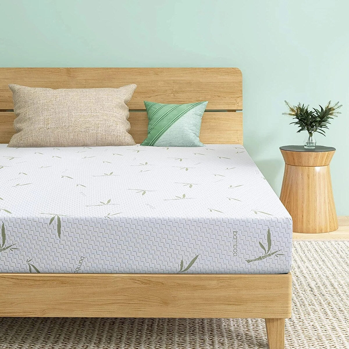Matelas en mousse à mémoire de forme de 10 pouces, fermeté moyenne, avec housse en bambou, certifié CertiPUR-US