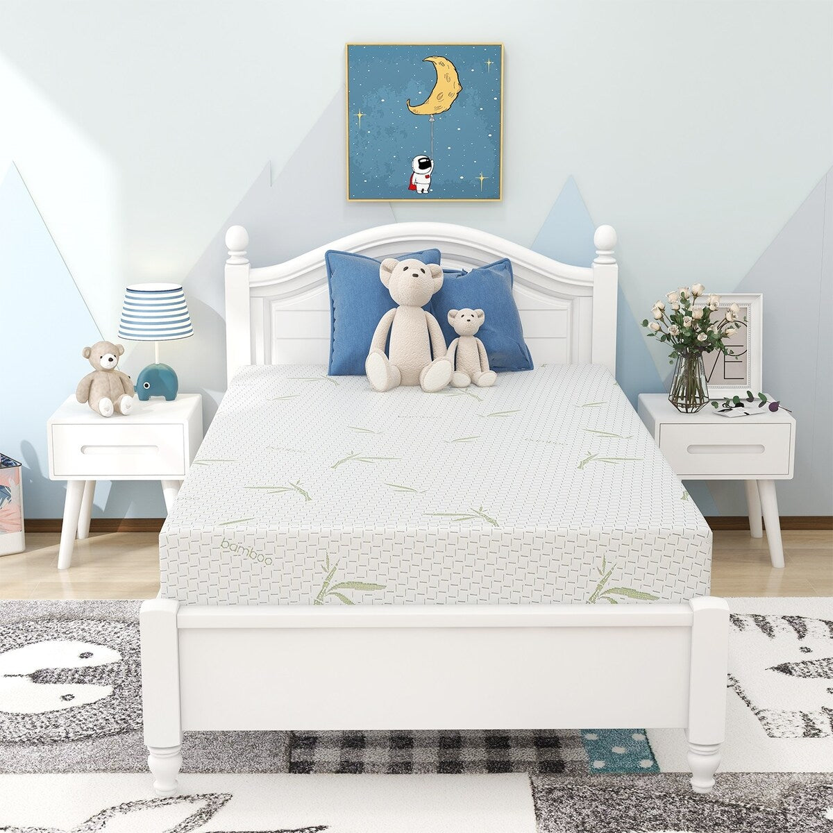 Matelas en mousse à mémoire de forme de 10 pouces, fermeté moyenne, avec housse en bambou, certifié CertiPUR-US