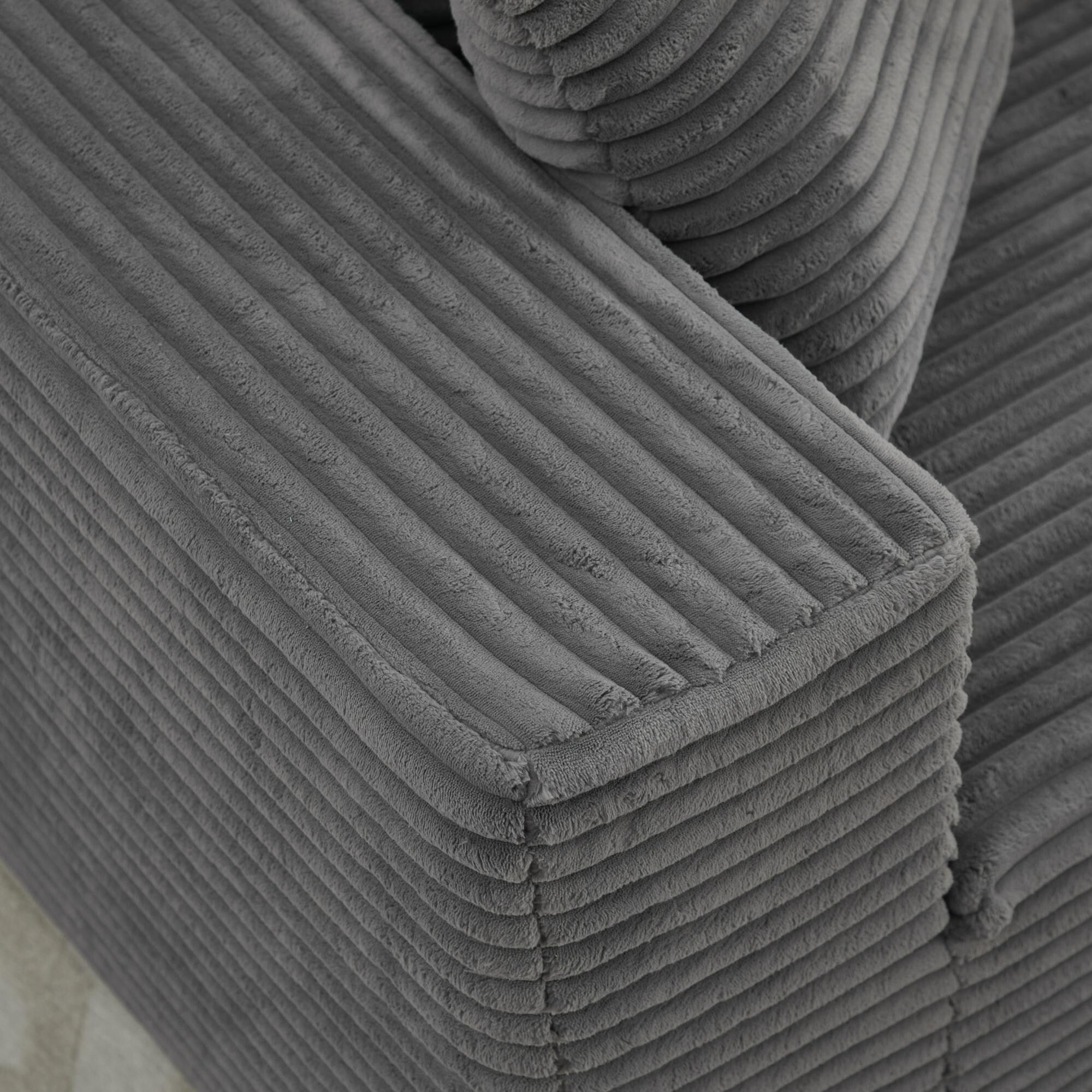 Canapé d'angle Cloud 106 en forme de L avec méridienne orientée vers la droite, canapé modulaire moderne à assise profonde pour salon, aucun assemblage requis
