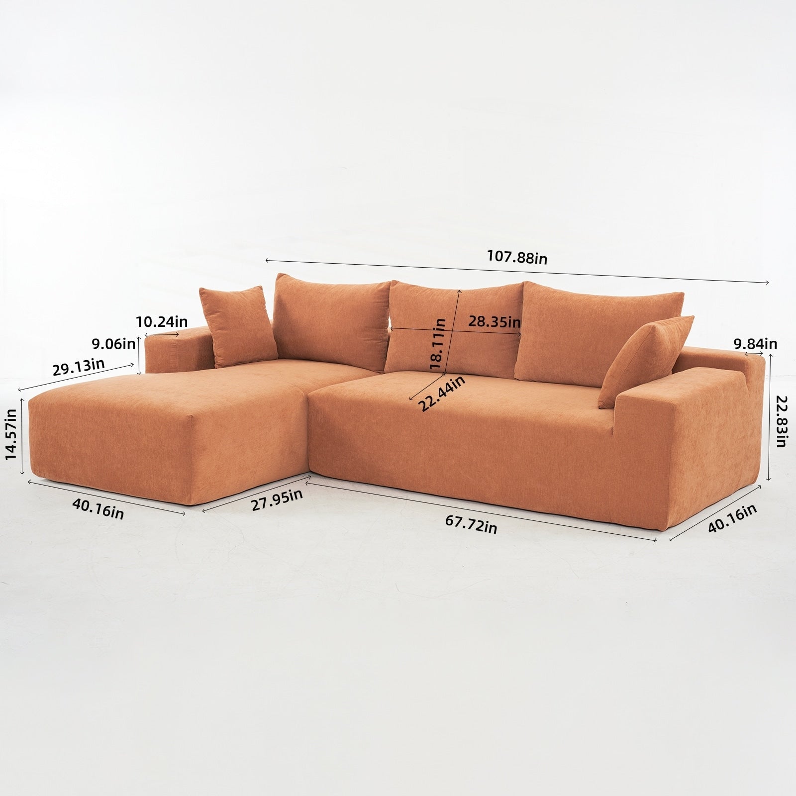 Canapé modulaire extra-profond 108X68 pouces