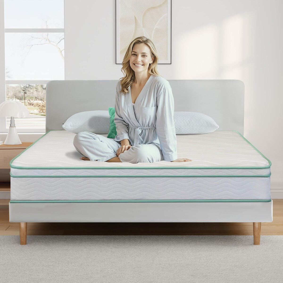 Matelas hybride à ressorts ensachés en mousse à mémoire de forme Cool Gel de 10 pouces par BRN