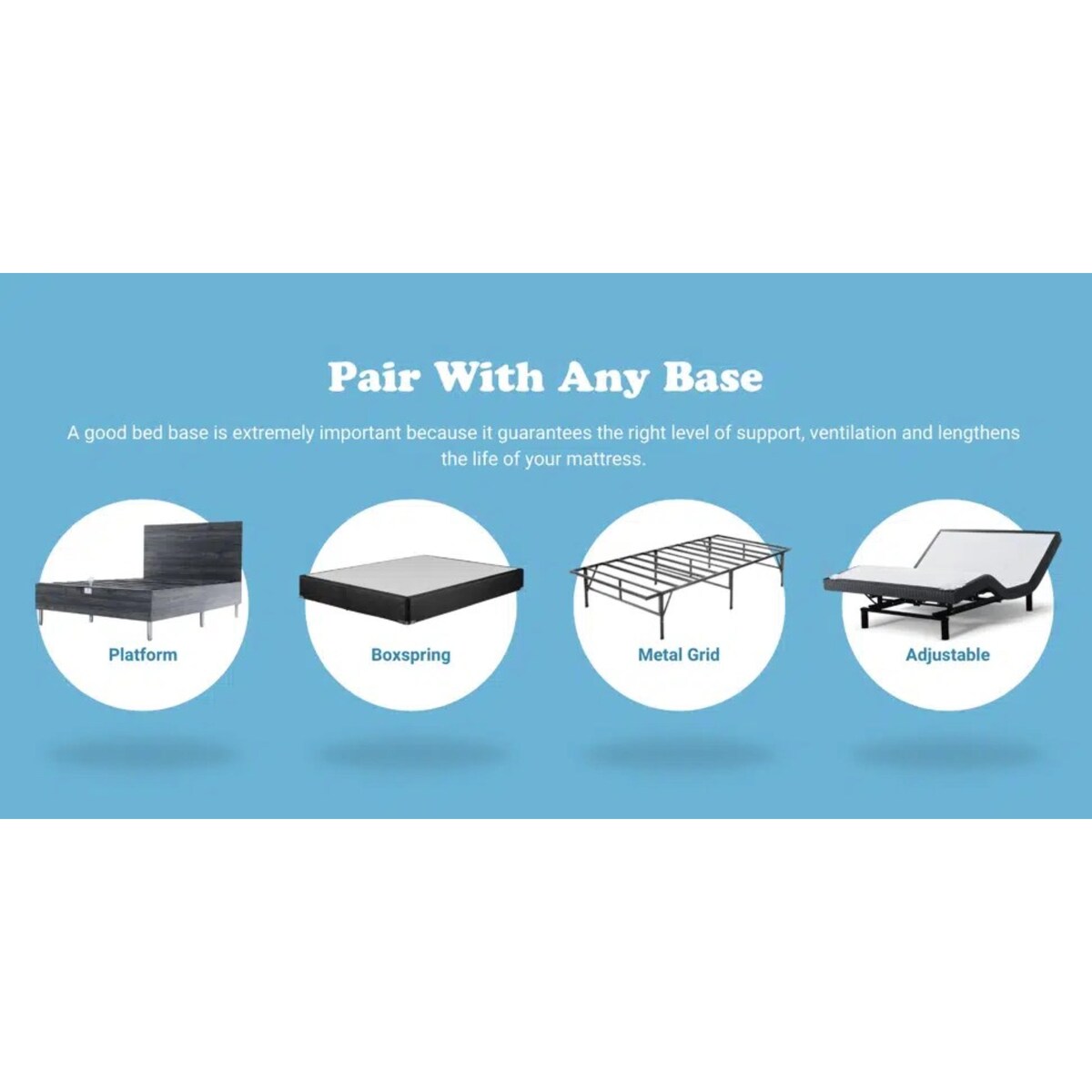 Matelas hybride à ressorts ensachés en mousse à mémoire de forme Cool Gel de 10 pouces par BRN