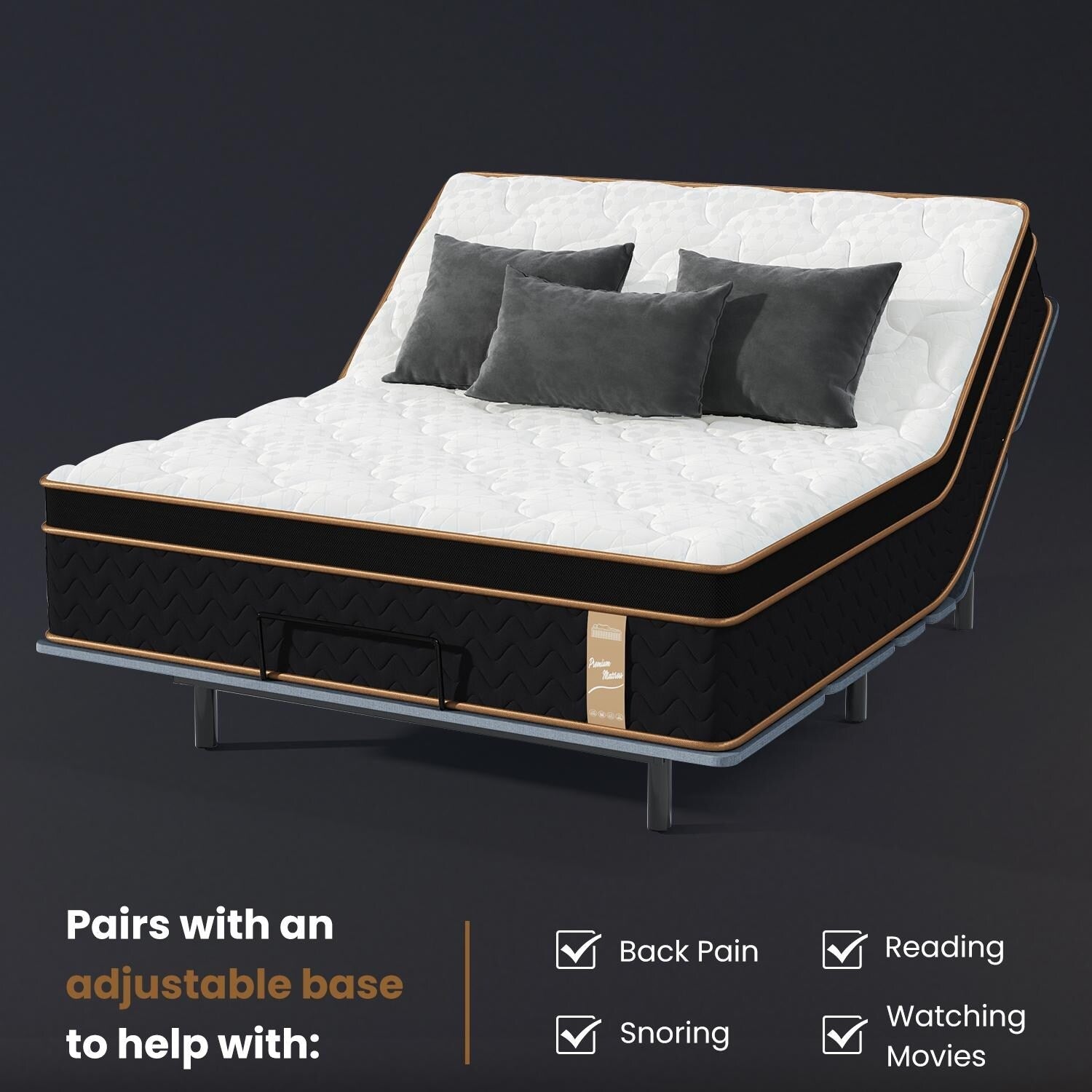 Lot de 10 matelas moelleux avec ressorts ensachés et mousse à mémoire de forme, sans fibre de verre, isolation des mouvements, support des bords, matelas dans une boîte