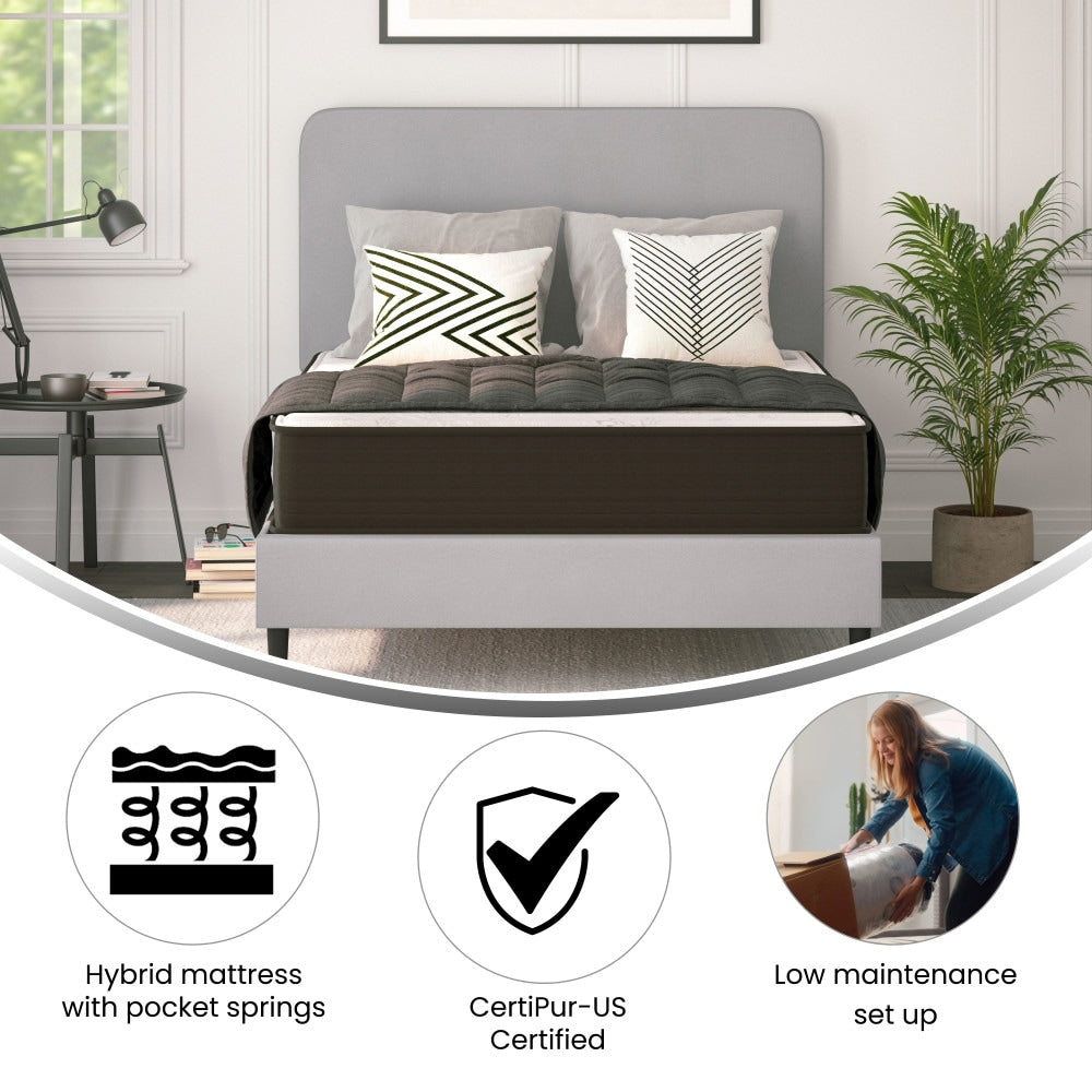Matelas hybride en mousse et ressorts ensachés, matelas dans une boîte