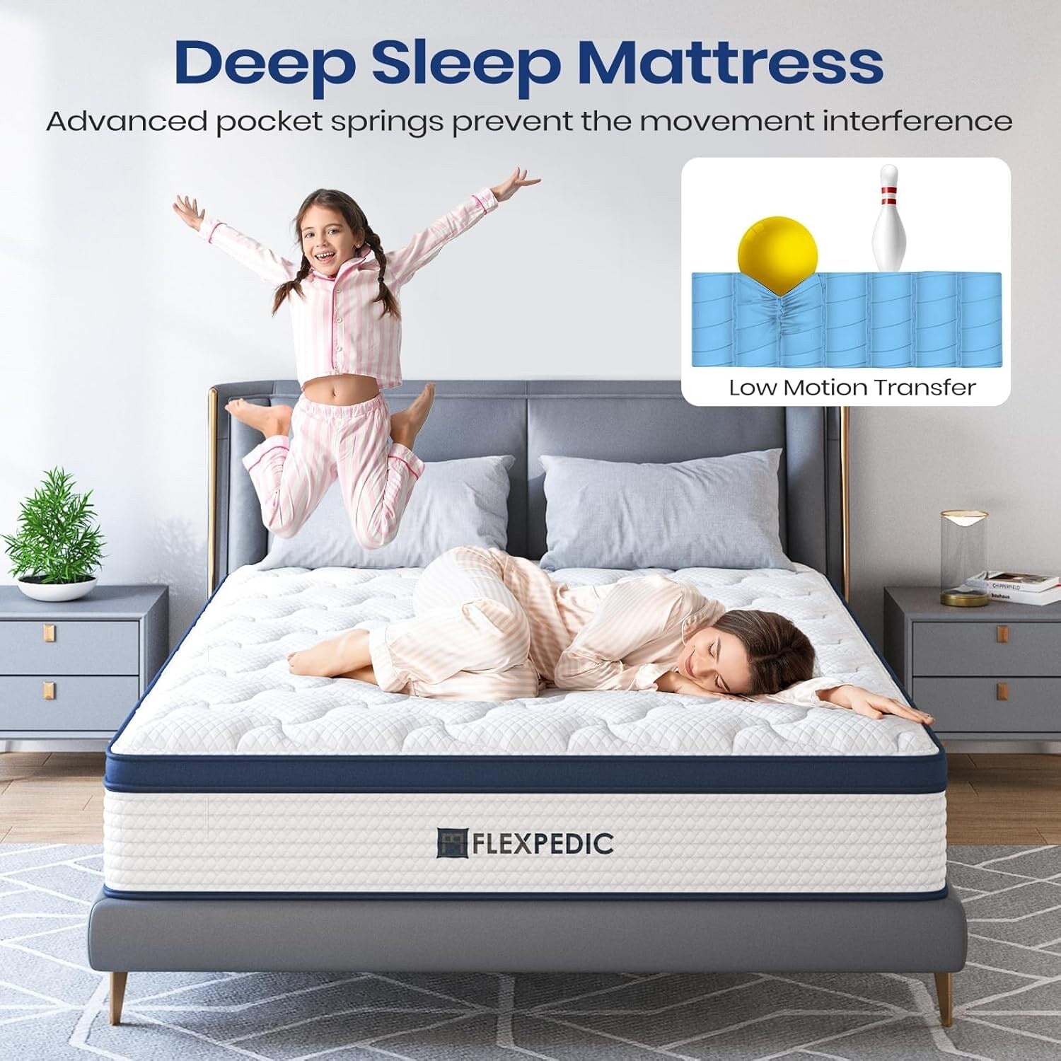Matelas King Size 10 pouces, matelas hybride en mousse à mémoire de forme avec coton spatial pour un sommeil réparateur, matelas rafraîchissant avec un soutien renforcé