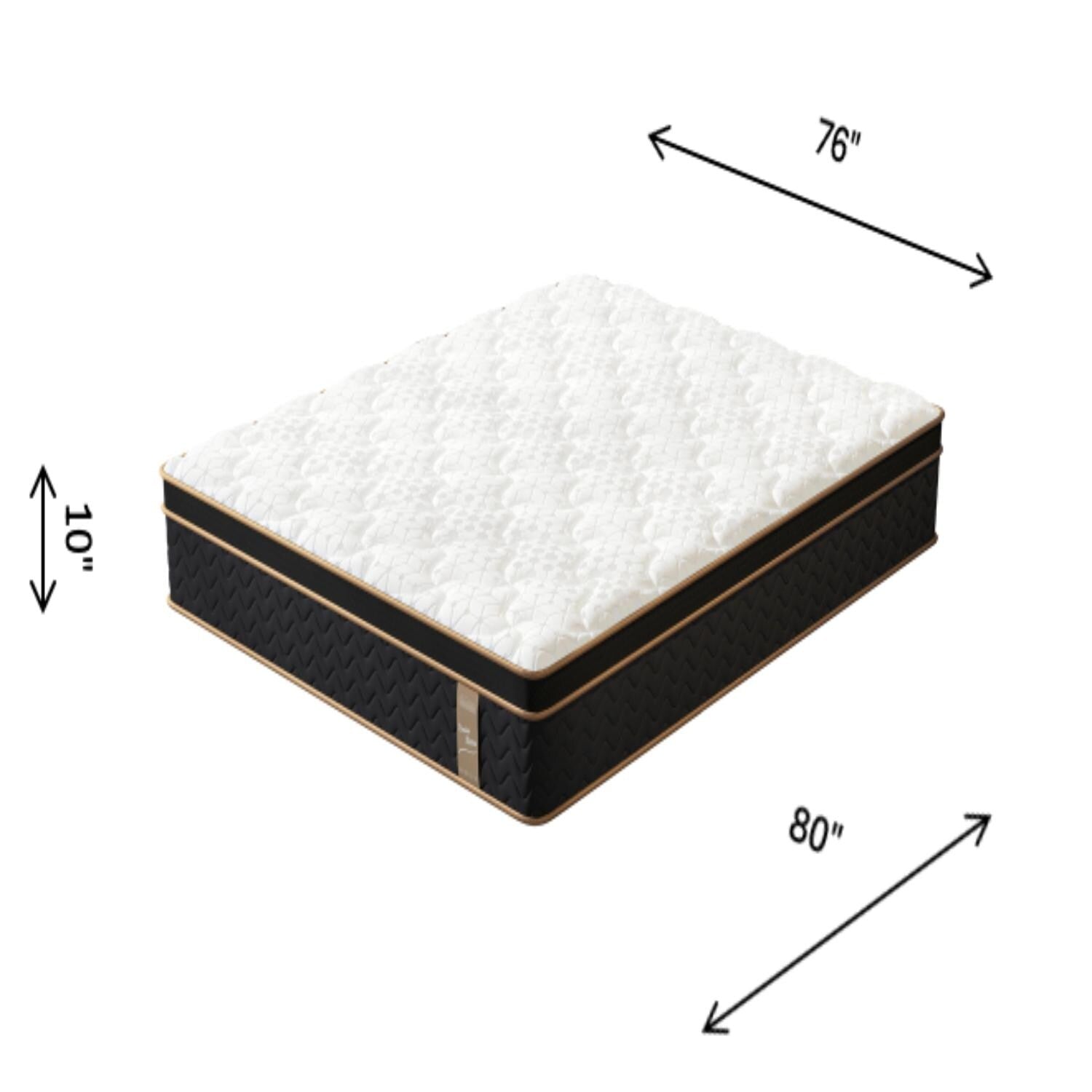 10 matelas hybrides King Plush avec ressorts indépendants et mousse à mémoire de forme en gel, sans fibre de verre