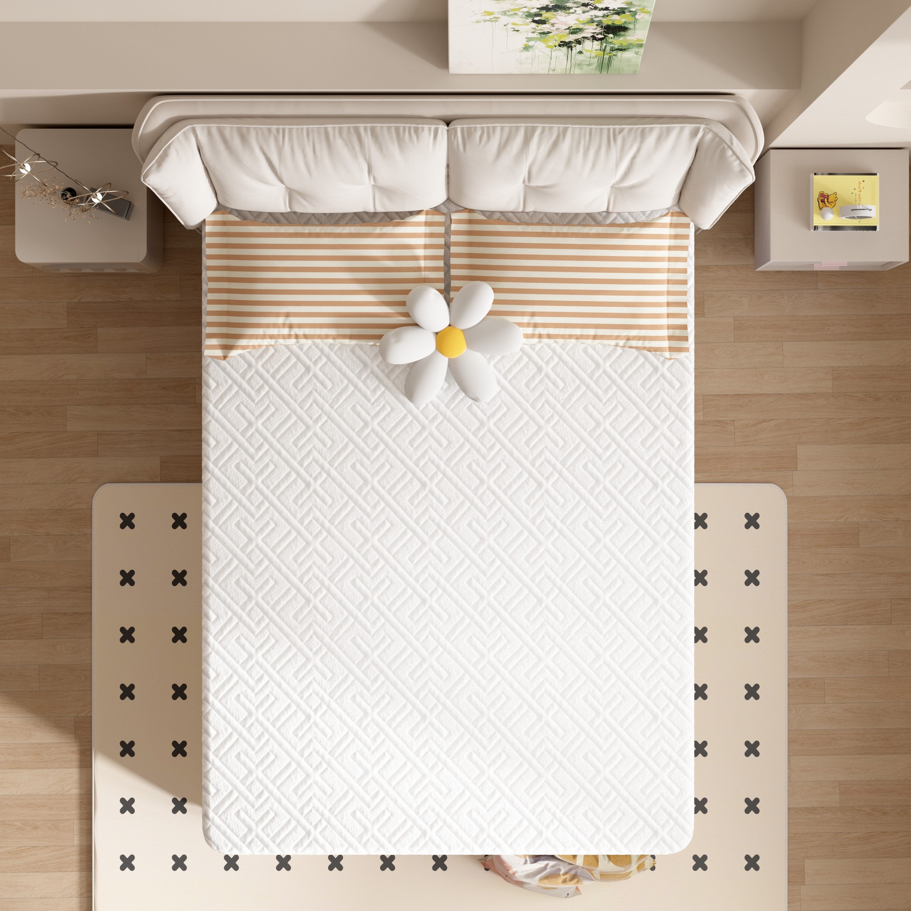 10 matelas en mousse moyenne dans une boîte